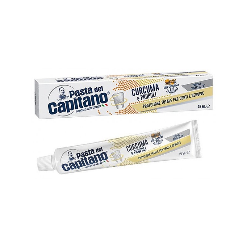 Pasta Del Capitano Curcuma & Propoli Total Protection Οδοντόπαστα με Κουρκουμά & Πρόπολη με Αντιφλεγμονώδεις Ιδιότητες 75ml