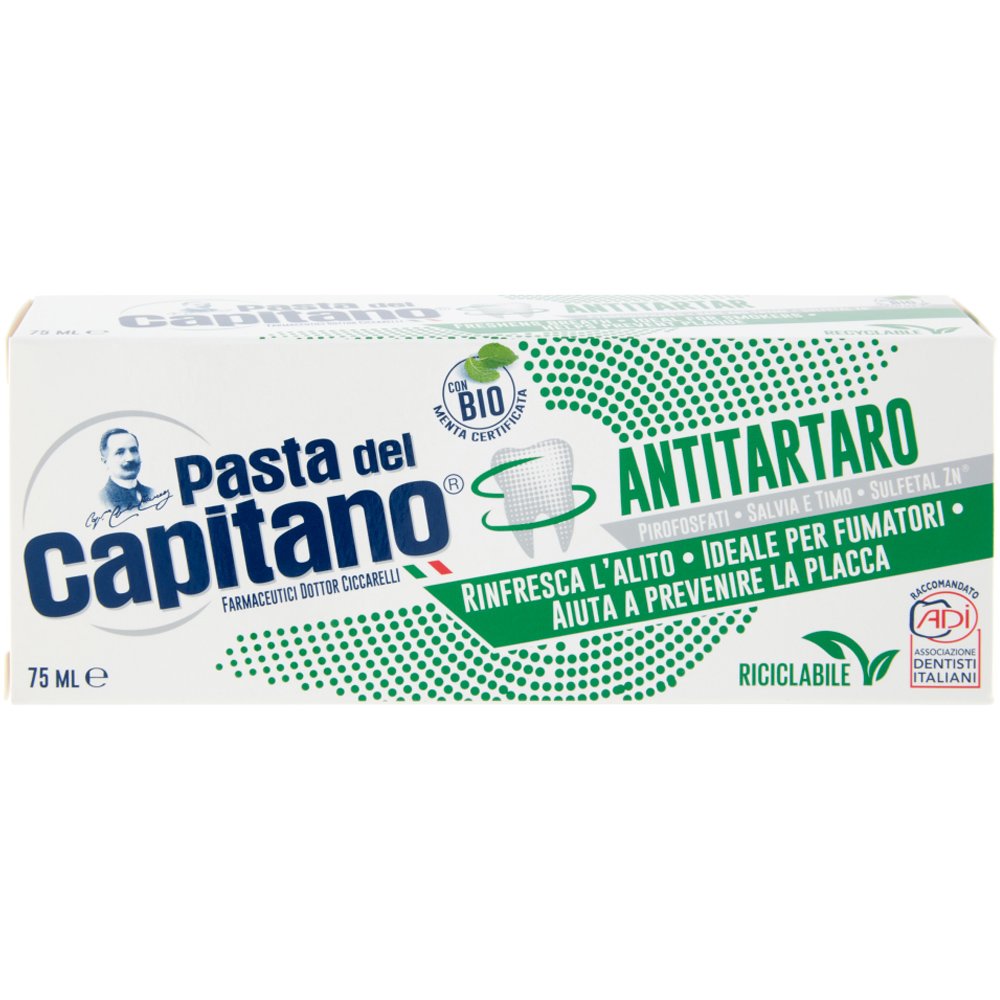 Pasta Del Capitano Antitartaro Οδοντόκρεμα Κατά της Οδοντικής Πέτρας με Γεύση Μέντα 75ml