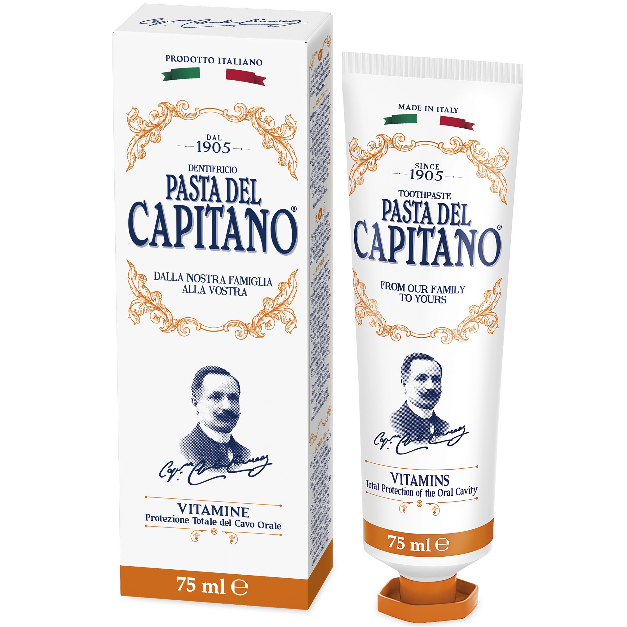 Pasta Del Capitano Vitamins Toothpaste Οδοντόκρεμα με Βιταμίνες για Ολοκληρωμένη Προστασία & Βαθύ Καθαρισμό 75ml