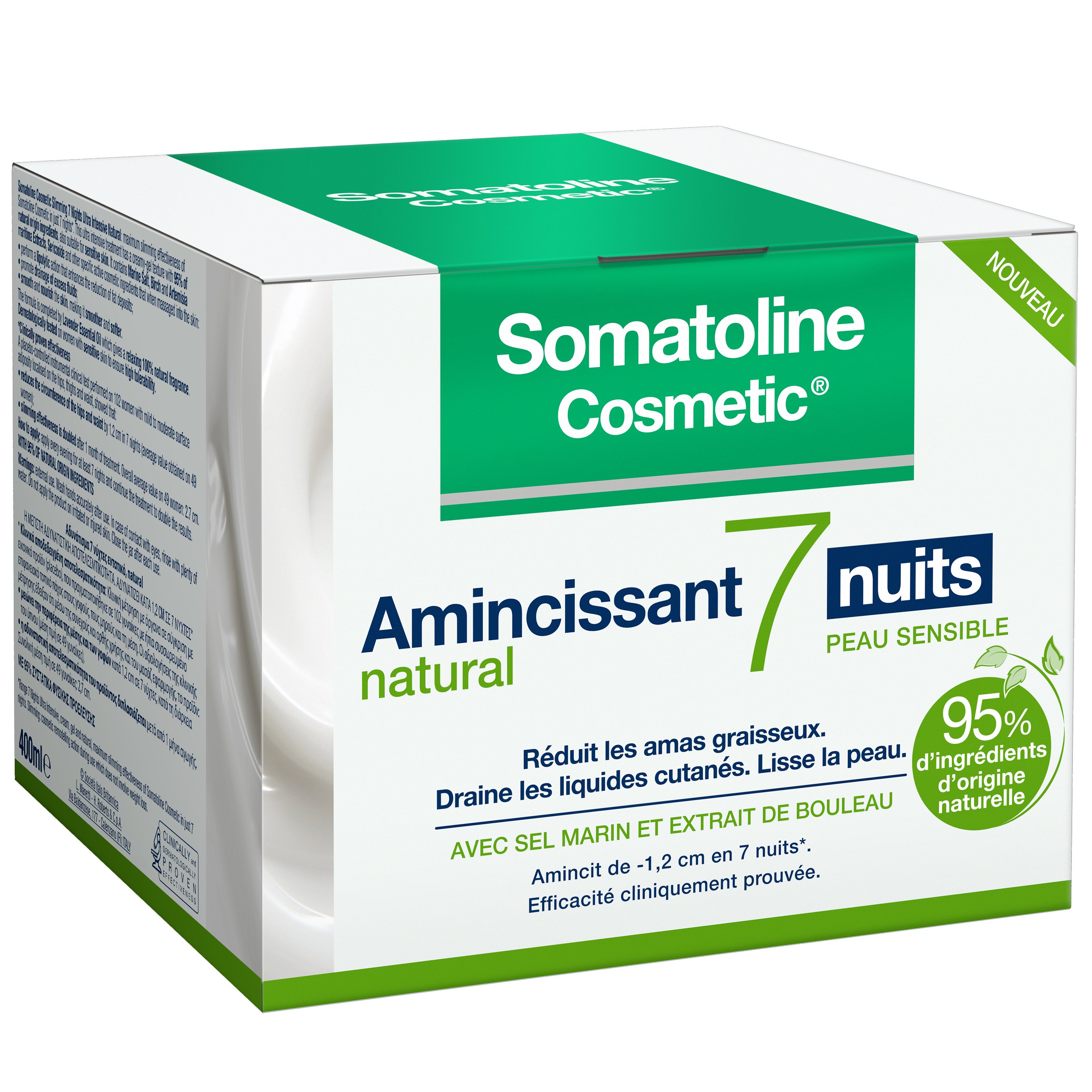 Somatoline Cosmetic Slimming Natural 7 Nights Κρέμα Εντατικού Αδυνάτισματος σε 7 Νύχτες για Ευαίσθητες Επιδερμίδες 400ml