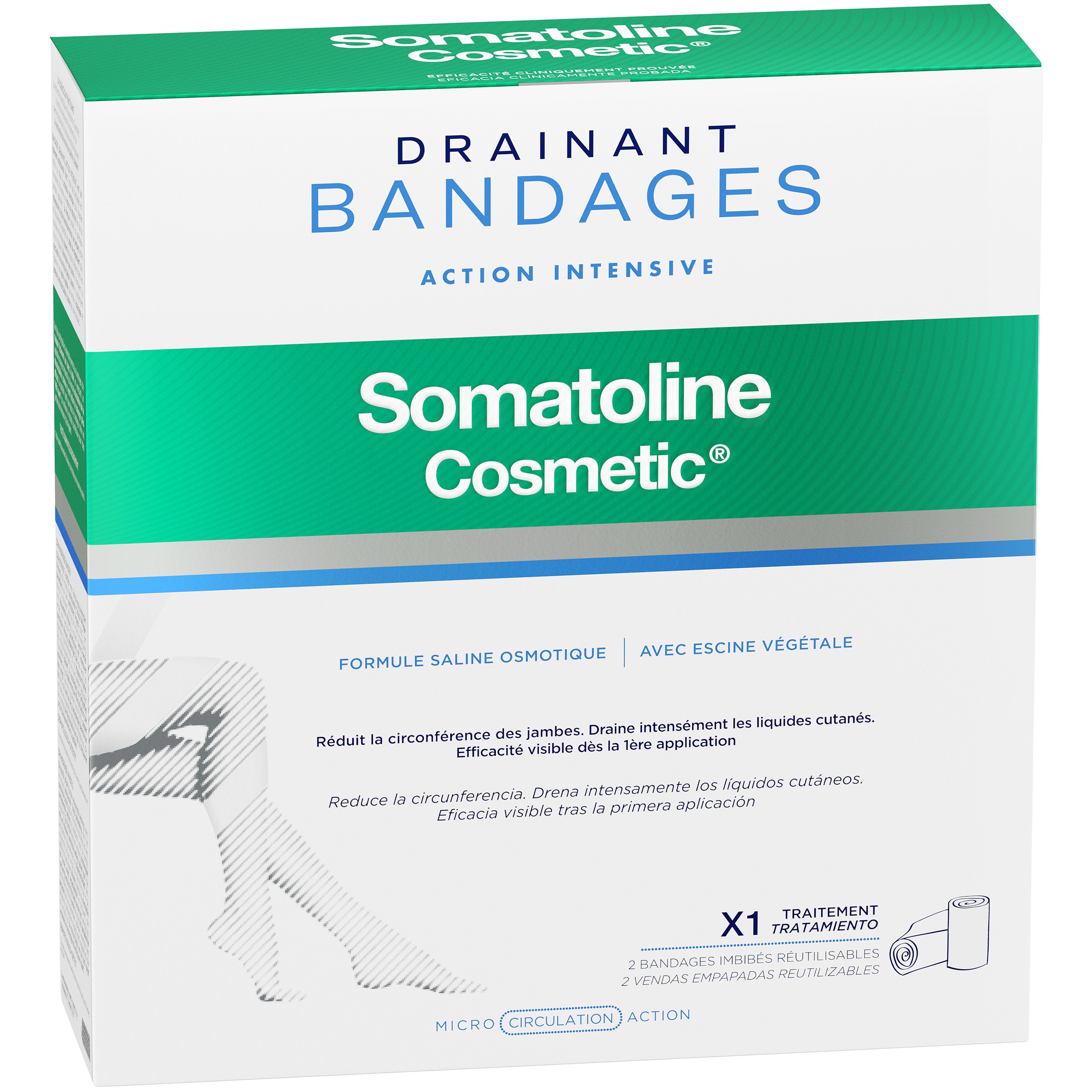 Somatoline Cosmetic Action Intensive Bandages Treatment Αγωγή με Επιδέσμους για την Αποσυμφόρηση των Ποδιών 1 Τεμάχιο
