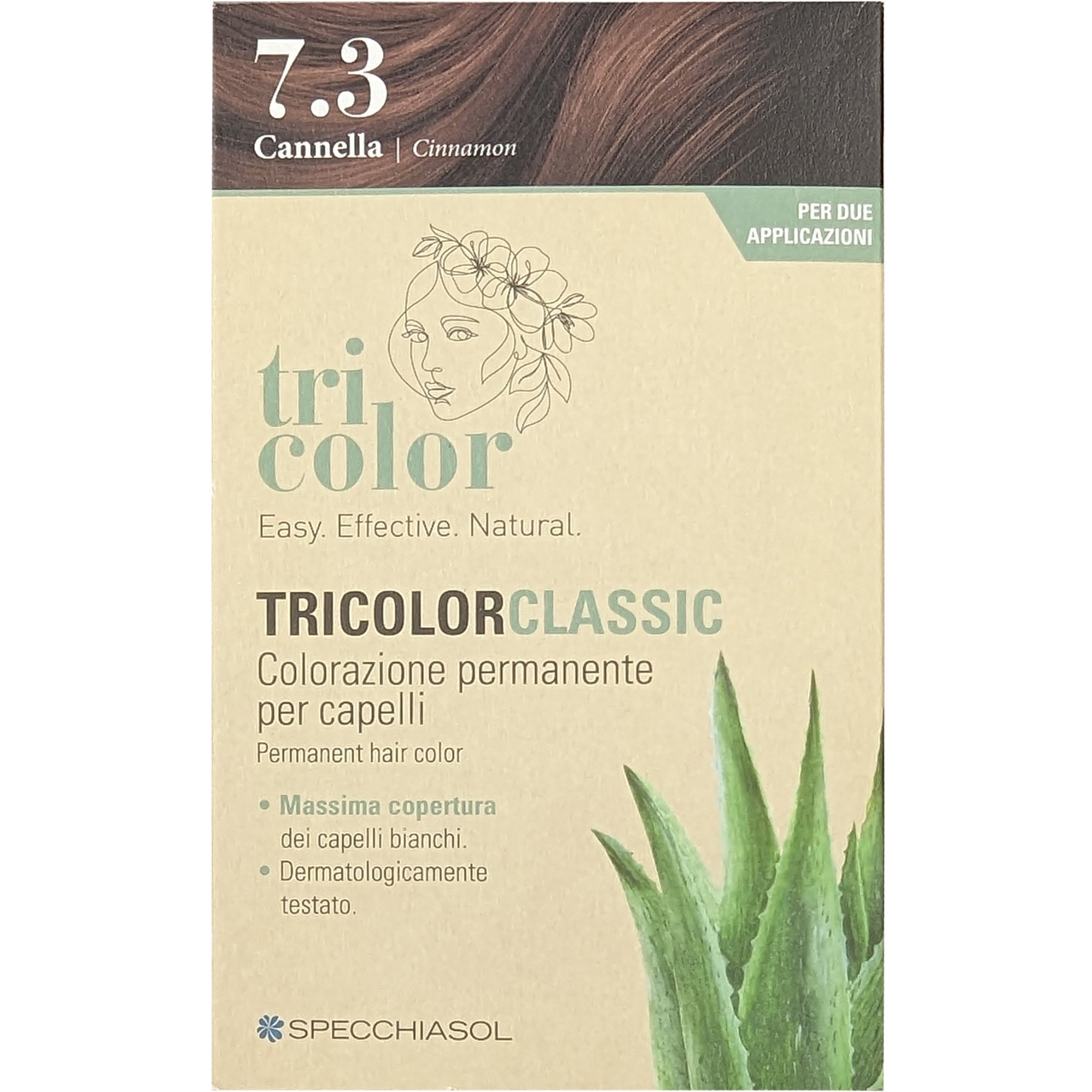 Specchiasol Specchiasol Tricolor Classic Permanent Hair Color Φυτική Βαφή Μαλλιών Χωρίς Αμμωνία 1 Τεμάχιο - 7.3 / Cinnamon