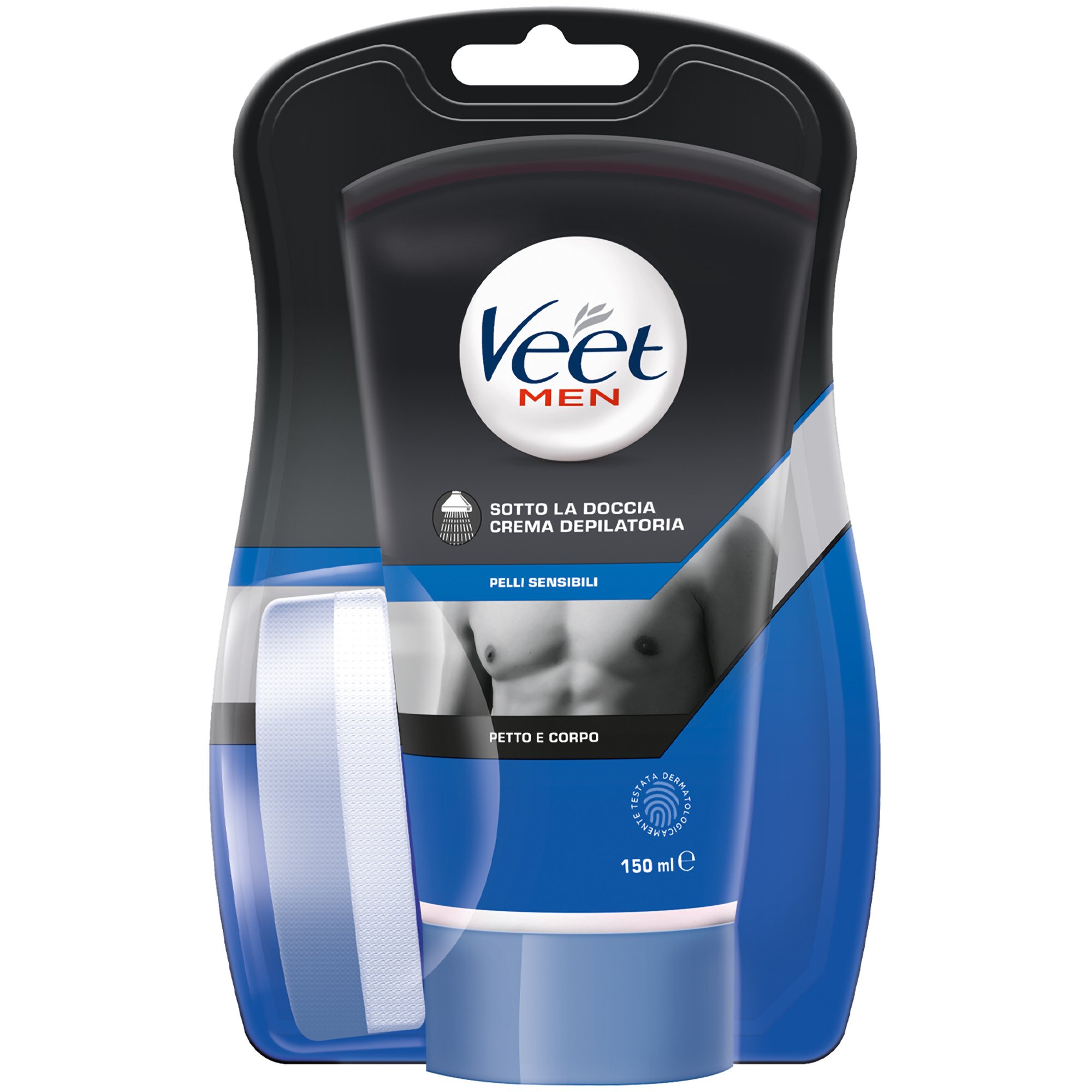 Veet Men Ανδρική Κρέμα Αποτρίχωσης για Χρήση στο Ντους, Ιδανική για Ευαίσθητες Επιδερμίδες 150ml