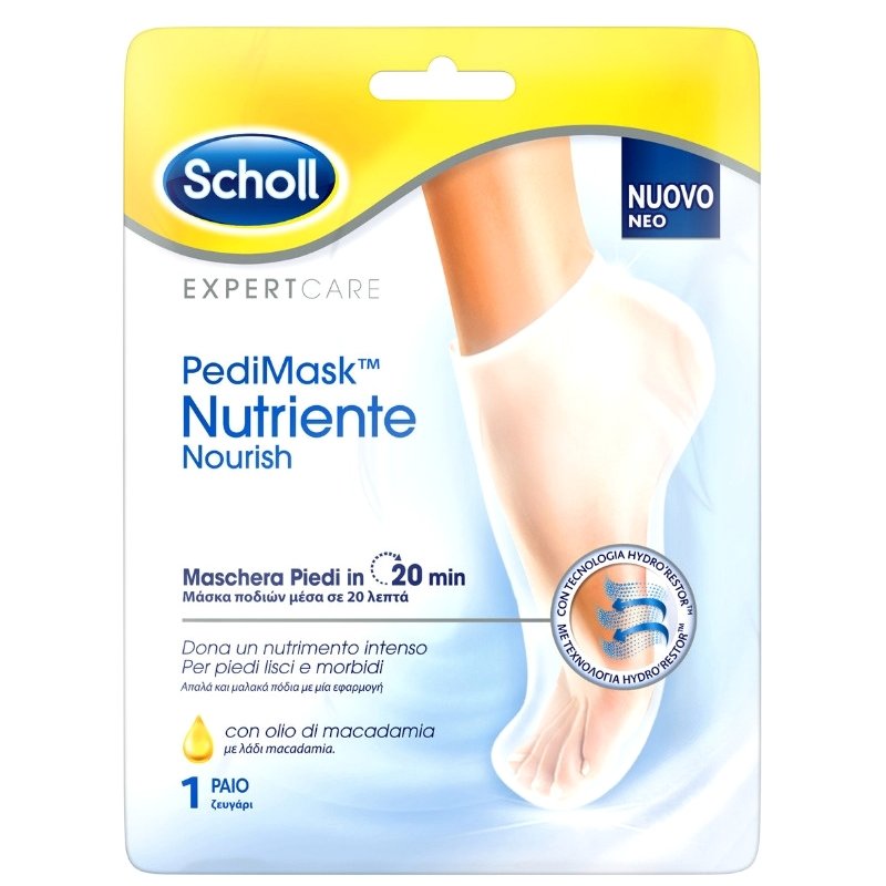 Dr Scholl Expertcare Pedimask Nourish Ενυδατική Μάσκα Ποδιού με Λάδι Macadamia 1 Ζευγάρι