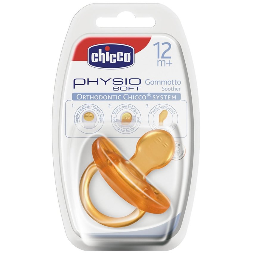 Chicco Πιπίλα Physio Soft Ολο Καουτσούκ 12m+