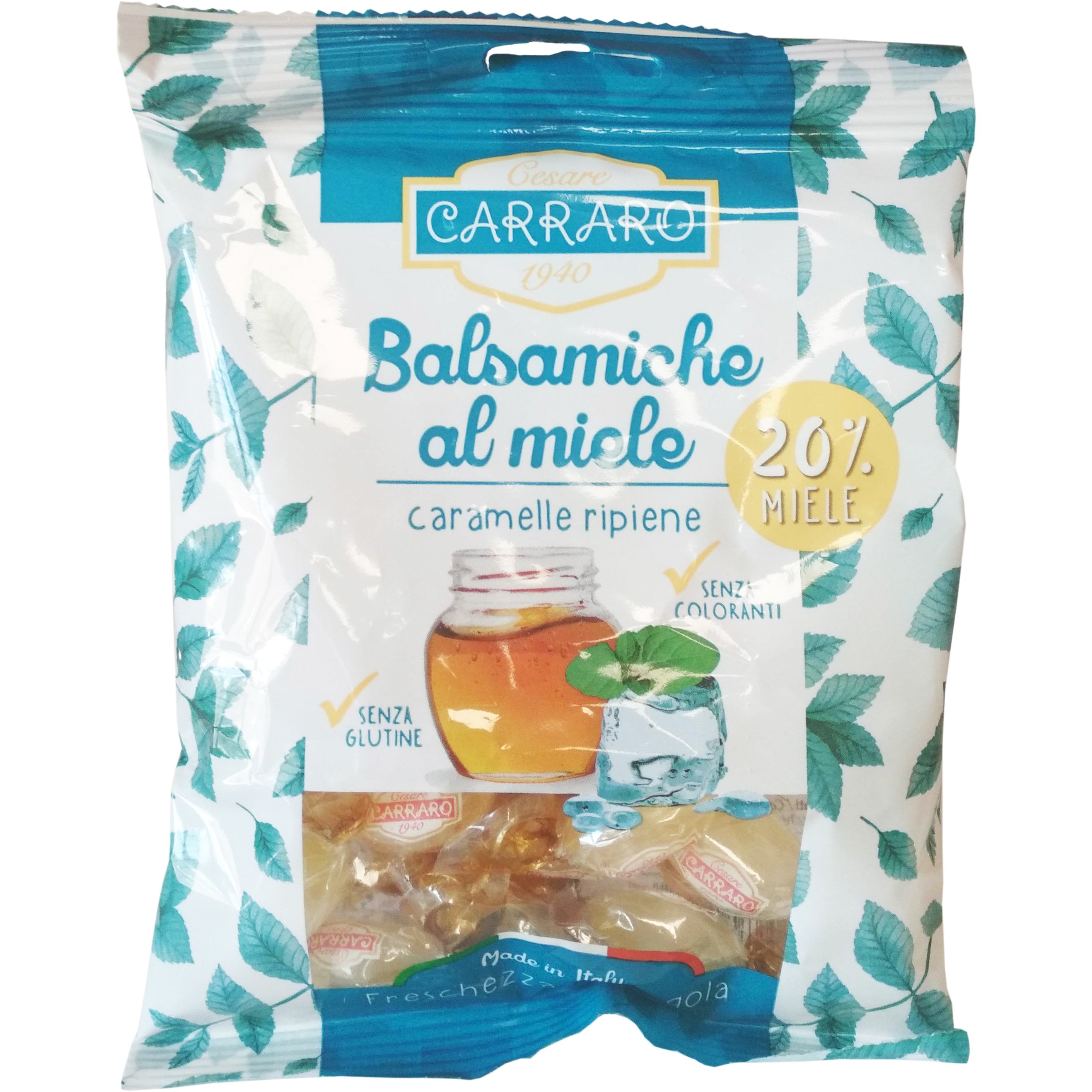 Carraro Caramelle Balsamiche al Miele Καραμέλες για το Λαιμό με Μέλι & Ευκάλυπτο 100gr 30289