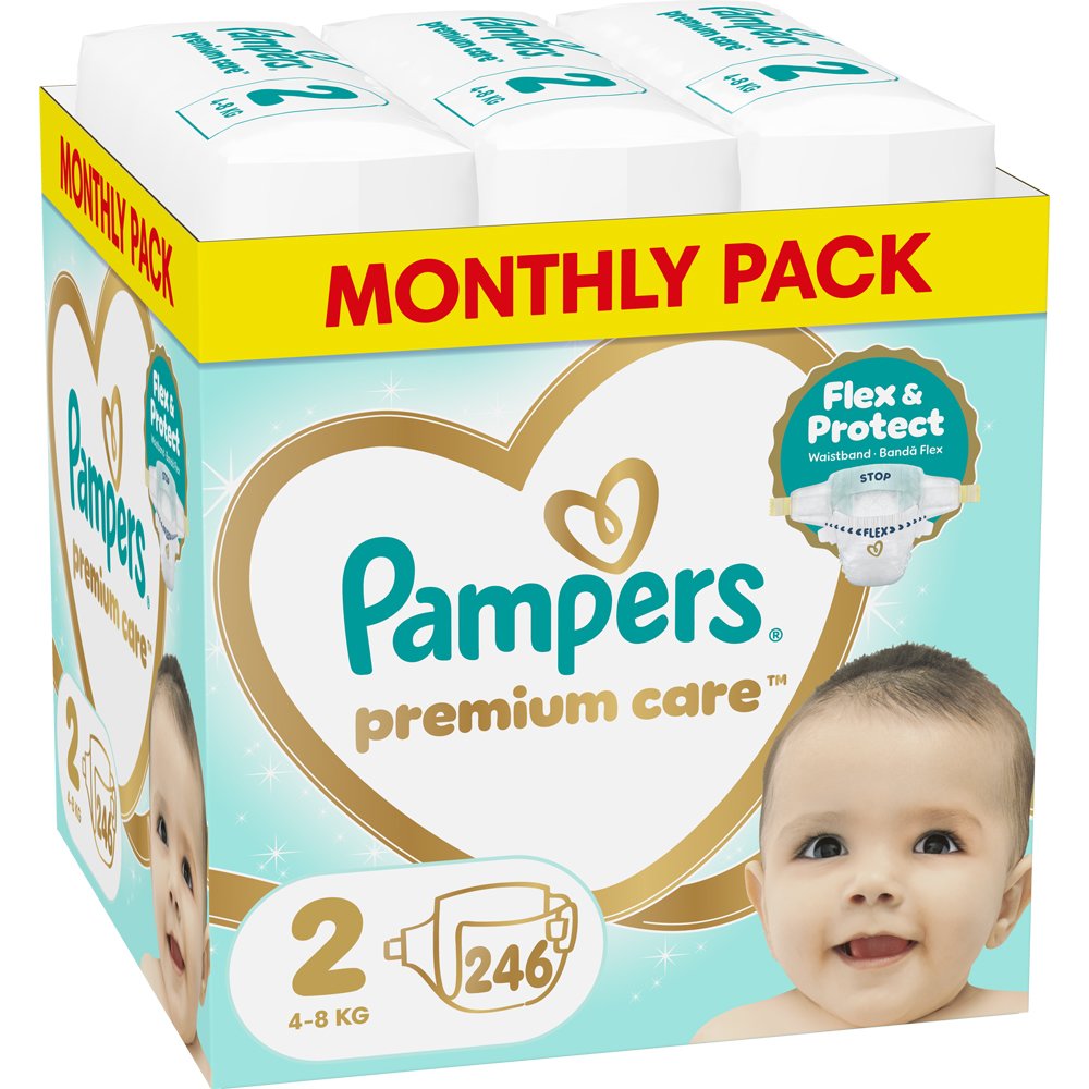 Pampers Premium Care Monthly Pack Νο2 (4-8kg) 246 Τεμάχια