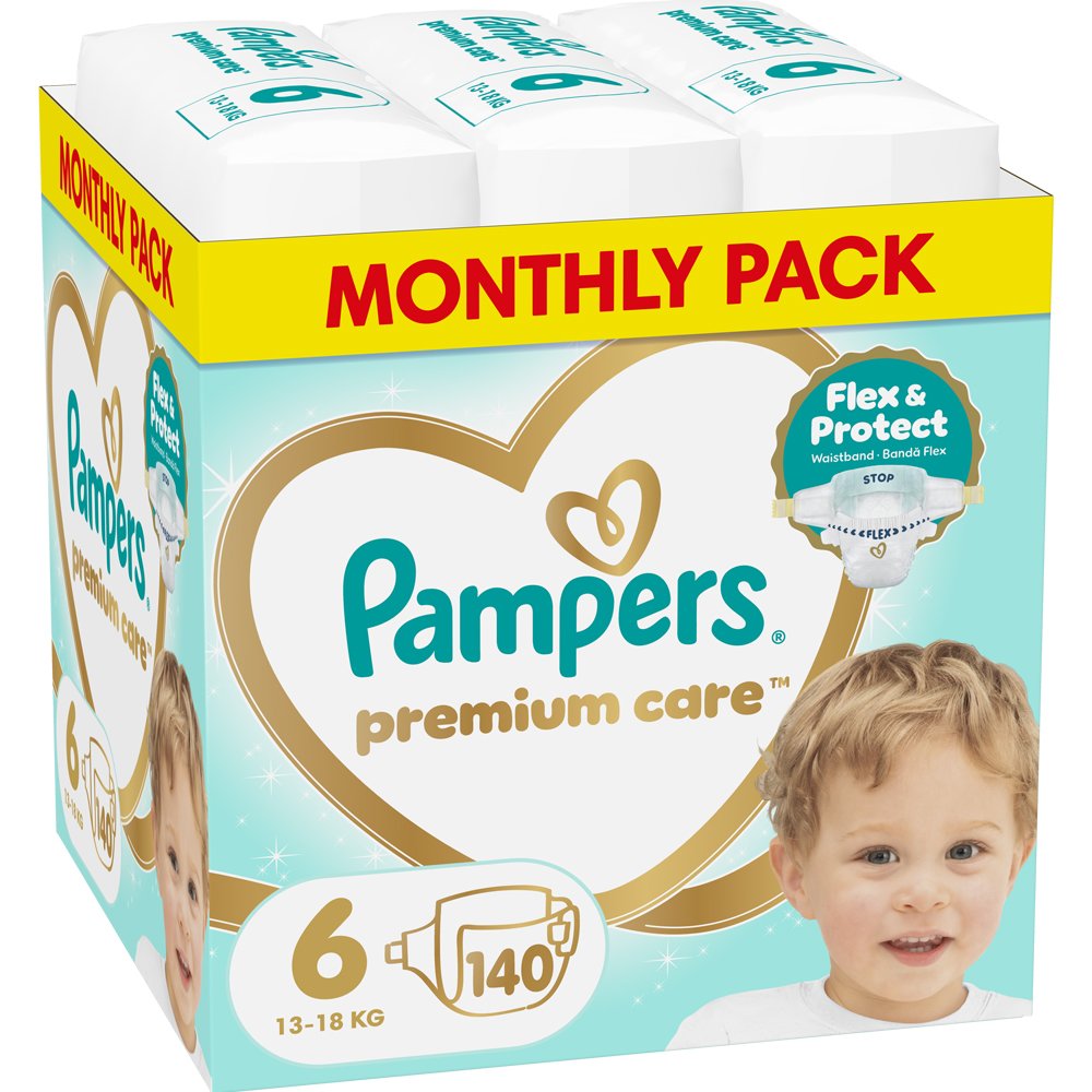 Pampers Premium Care Monthly Pack Νο6 (13-18kg) 140 Τεμάχια