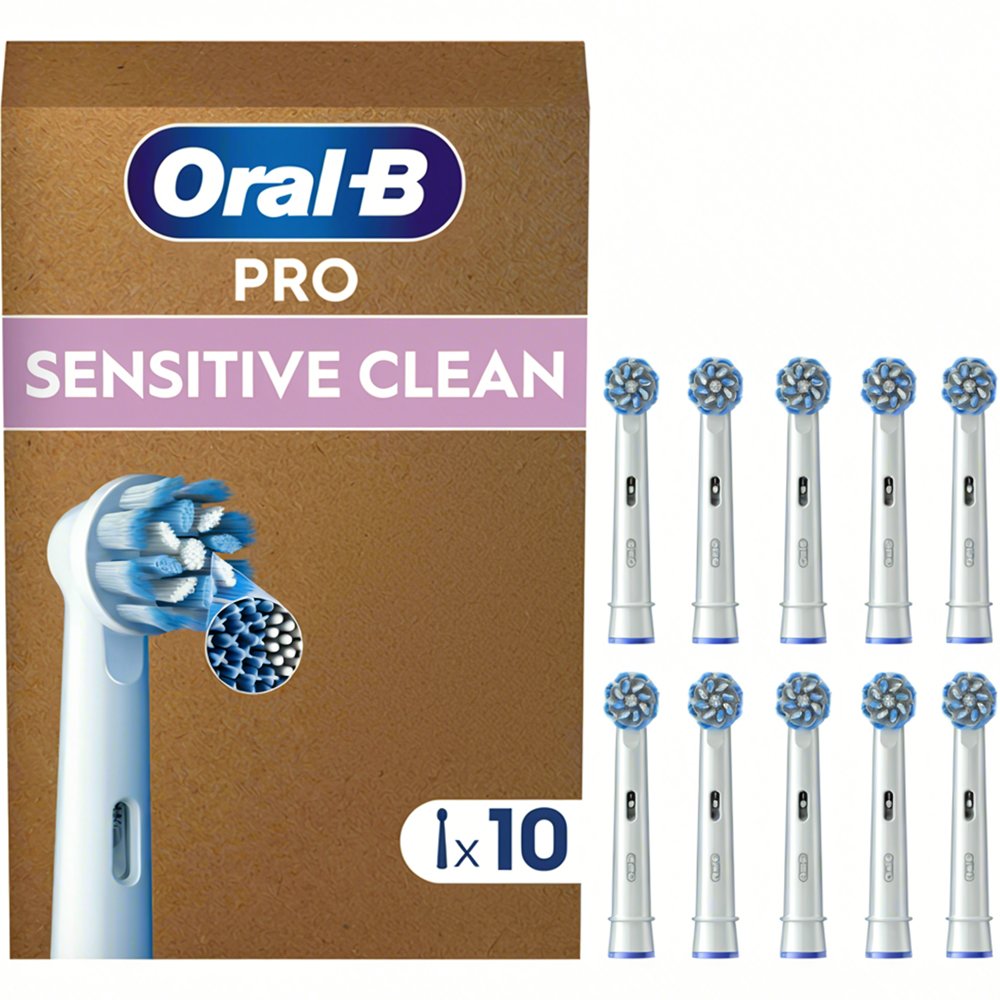 Oral-B Oral-B Pro Sensitive Clean Soft Electric Toothbrush Head Replacement White Ανταλλακτικές Κεφαλές Ηλεκτρικής Οδοντόβουρτσας για Απαλό Βούρτσισμα, Αφαίρεση της Πλάκας & Απαλές Ίνες με Ένδειξη Αντικατάστασης της Κεφαλής 10 Τεμάχια