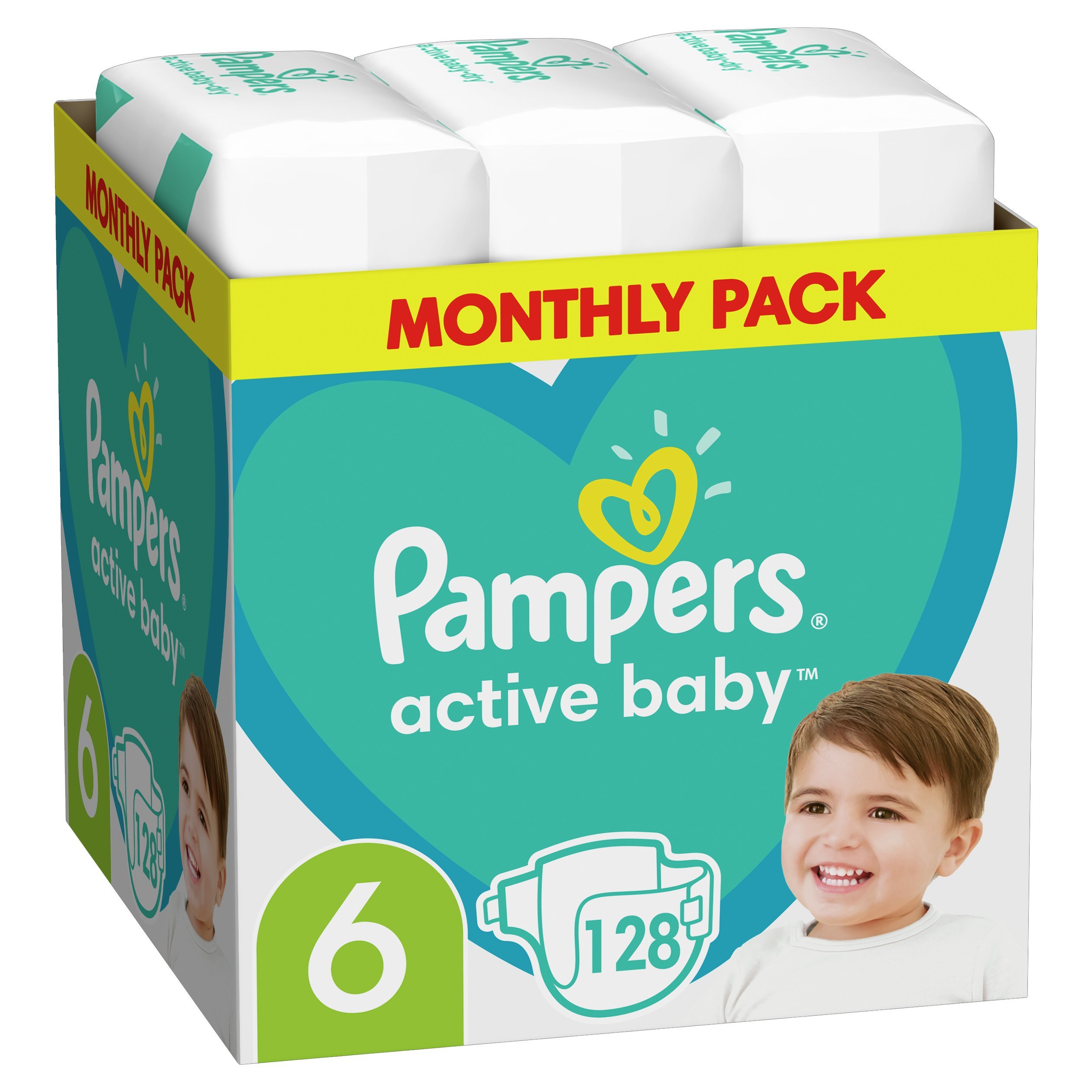 Pampers Active Baby Monthly Pack Νο6 (13-18kg) 128 πάνες
