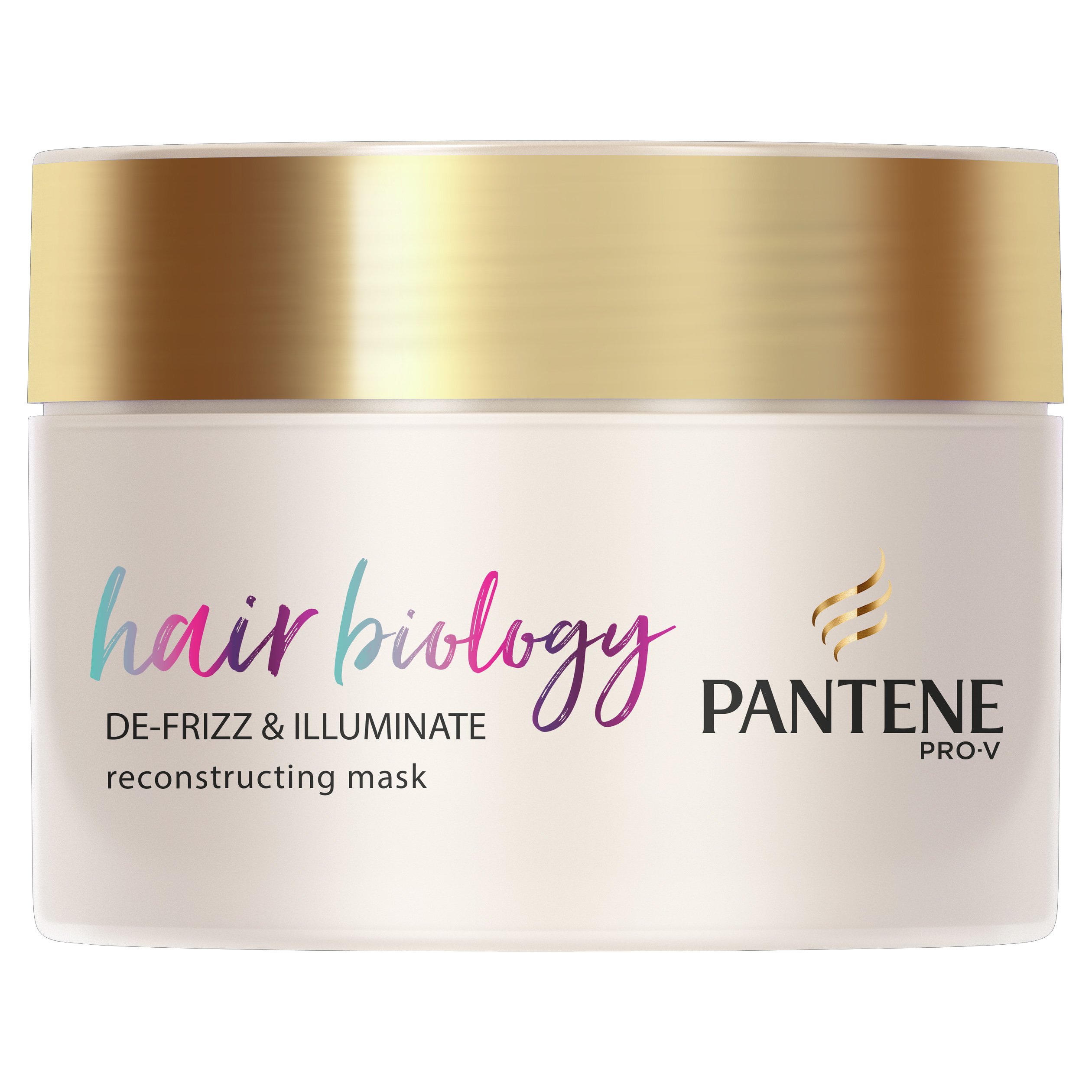Pantene Hair Biology De-frizz & Illuminate Reconstructing Mask Μάσκα για Ξηρά ή Βαμμένα Μαλλιά που Φριζάρουν Εύκολα 160ml
