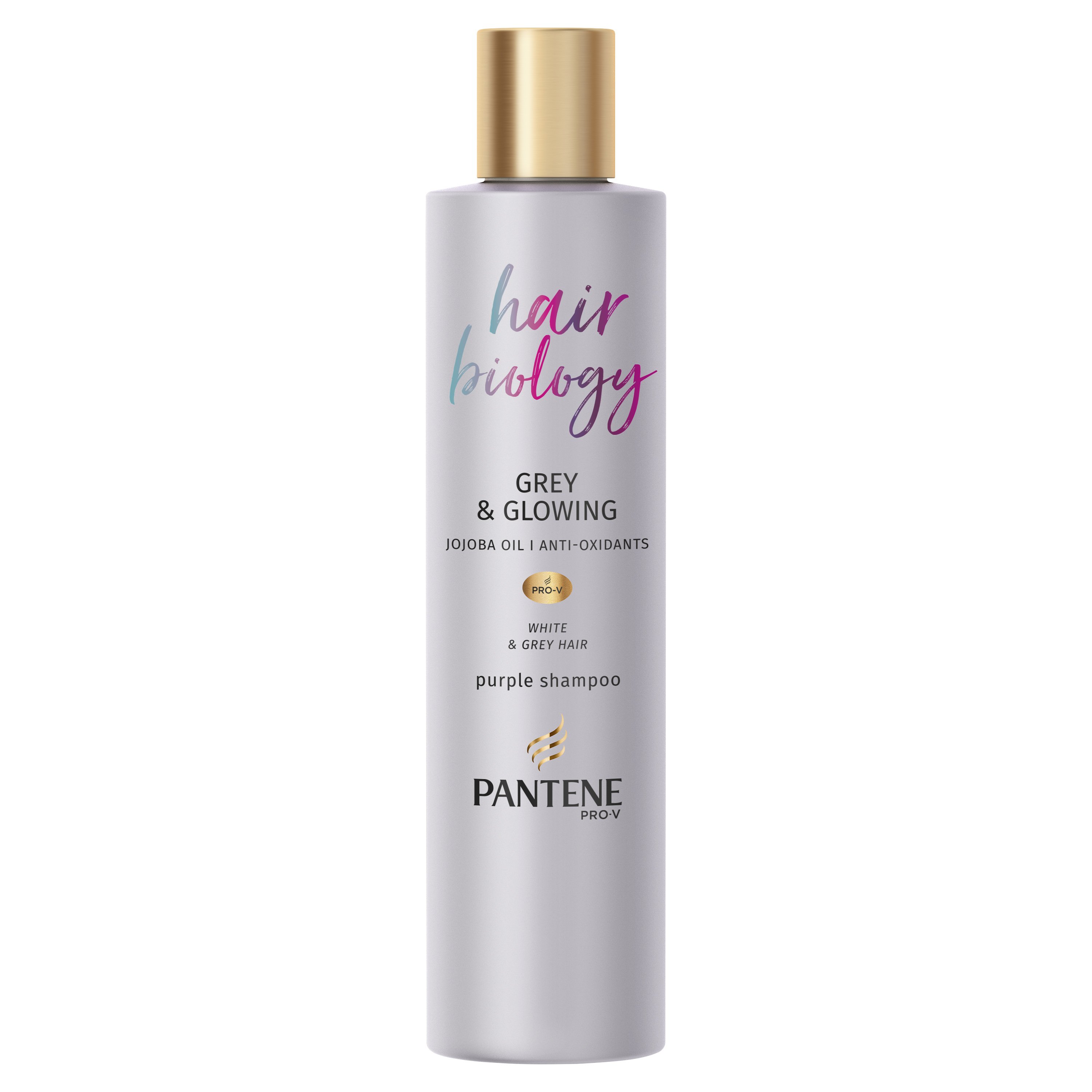 Pantene Hair Biology Grey & Glowing Shampoo Σαμπουάν Λάμψης για τα Λευκά & Γκρίζα Μαλλιά 250ml