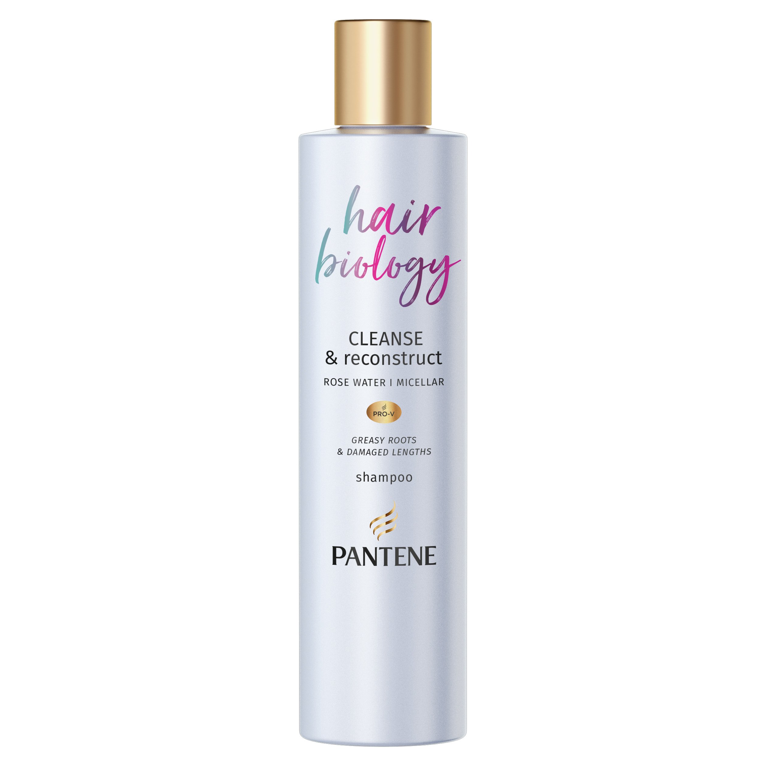 Pantene Hair Biology Cleanse & Reconstruct Shampoo Σαμπουάν Αναδόμησης για Λιπαρές Ρίζες & Κατεστραμμένες Άκρες 250ml