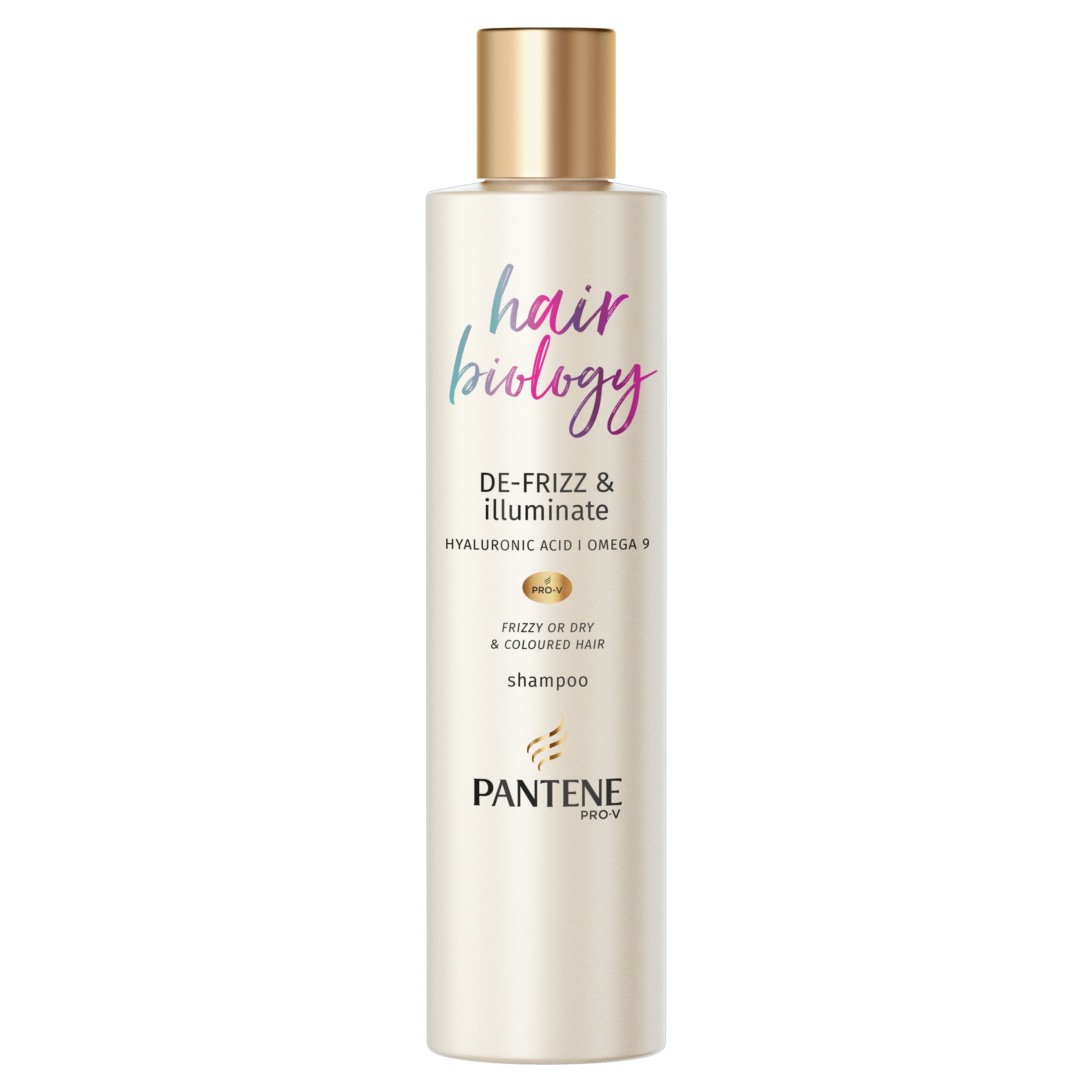 Pantene Hair Biology De-frizz & Illuminate Shampoo Σαμπουάν για Ξηρά ή Βαμμένα Μαλλιά που Φριζάρουν Εύκολα 250ml