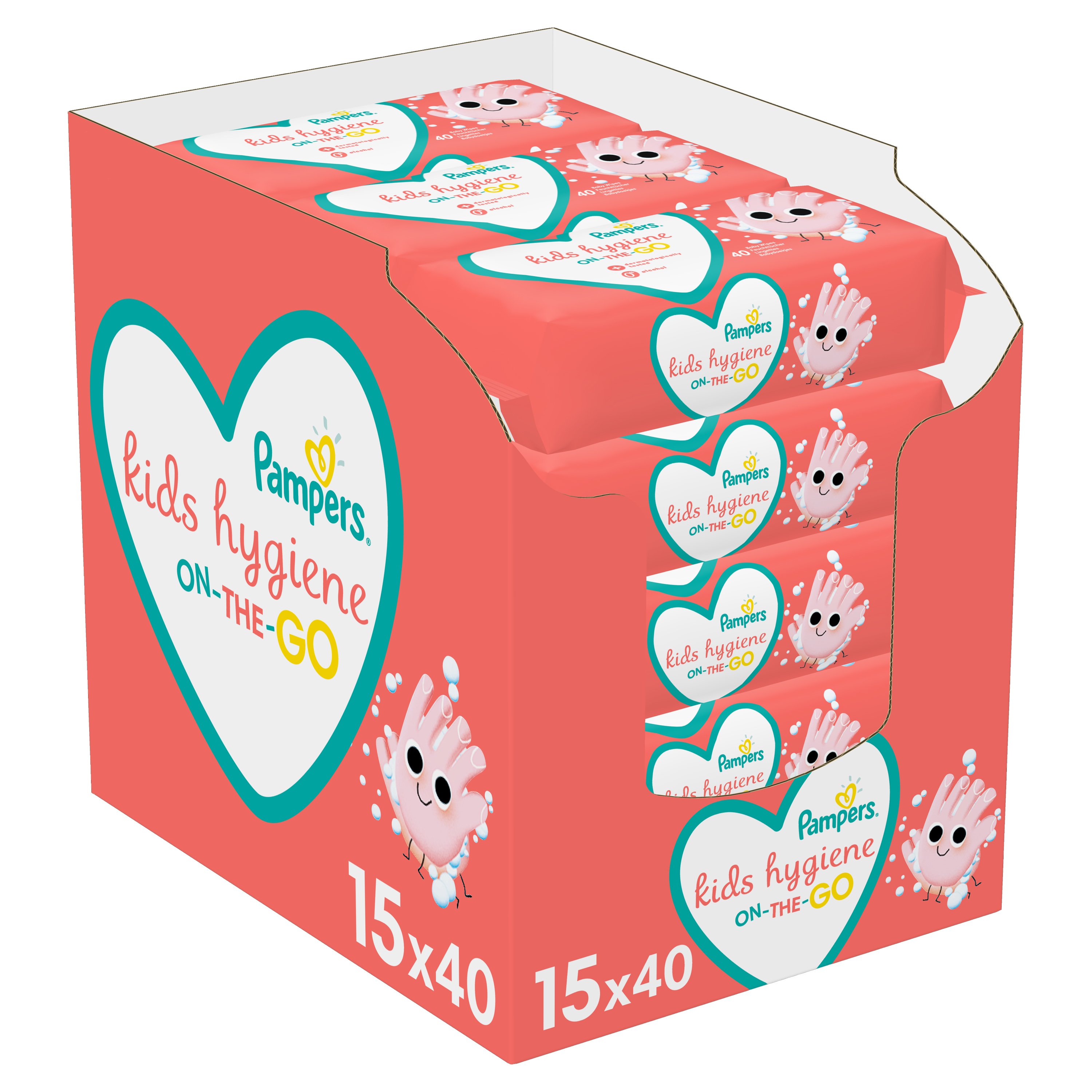 Pampers Πακέτο Προσφοράς Kids Hygiene On the Go Παιδικά Μωρομάντηλα για Απαλή Καθαριότητα 600 Wipes