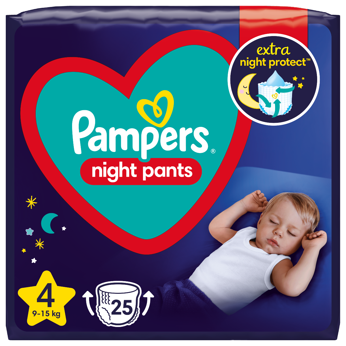 Pampers Night Pants Νο4 (9-15kg) 25 πάνες Βρακάκι