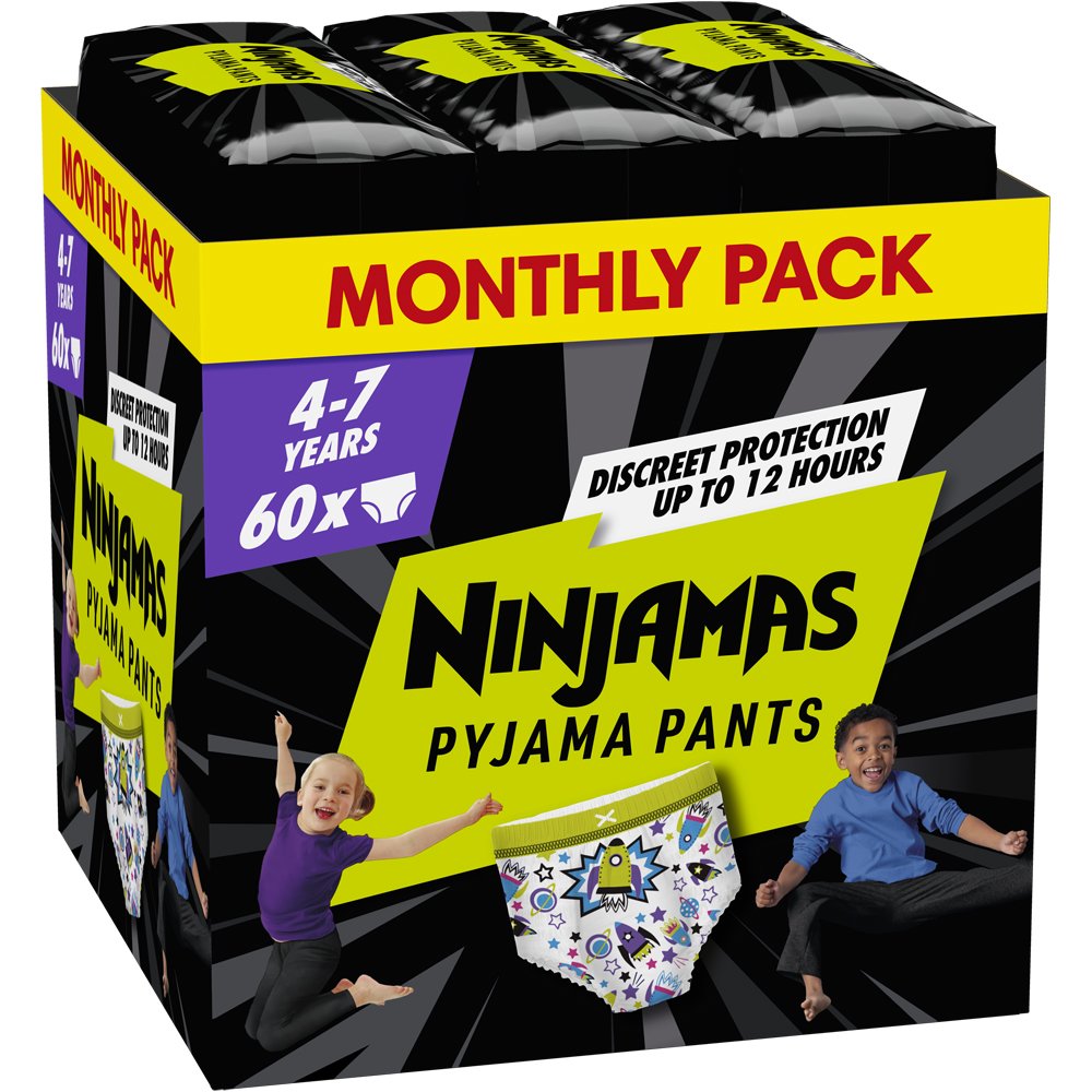 Pampers Ninjamas Pyjama Pants Boy 4-7 Years (17-30kg) Monthly Pack Πάνες Βρακάκι Νυκτός για Αγόρια από 4-7 Ετών 60 Τεμάχια