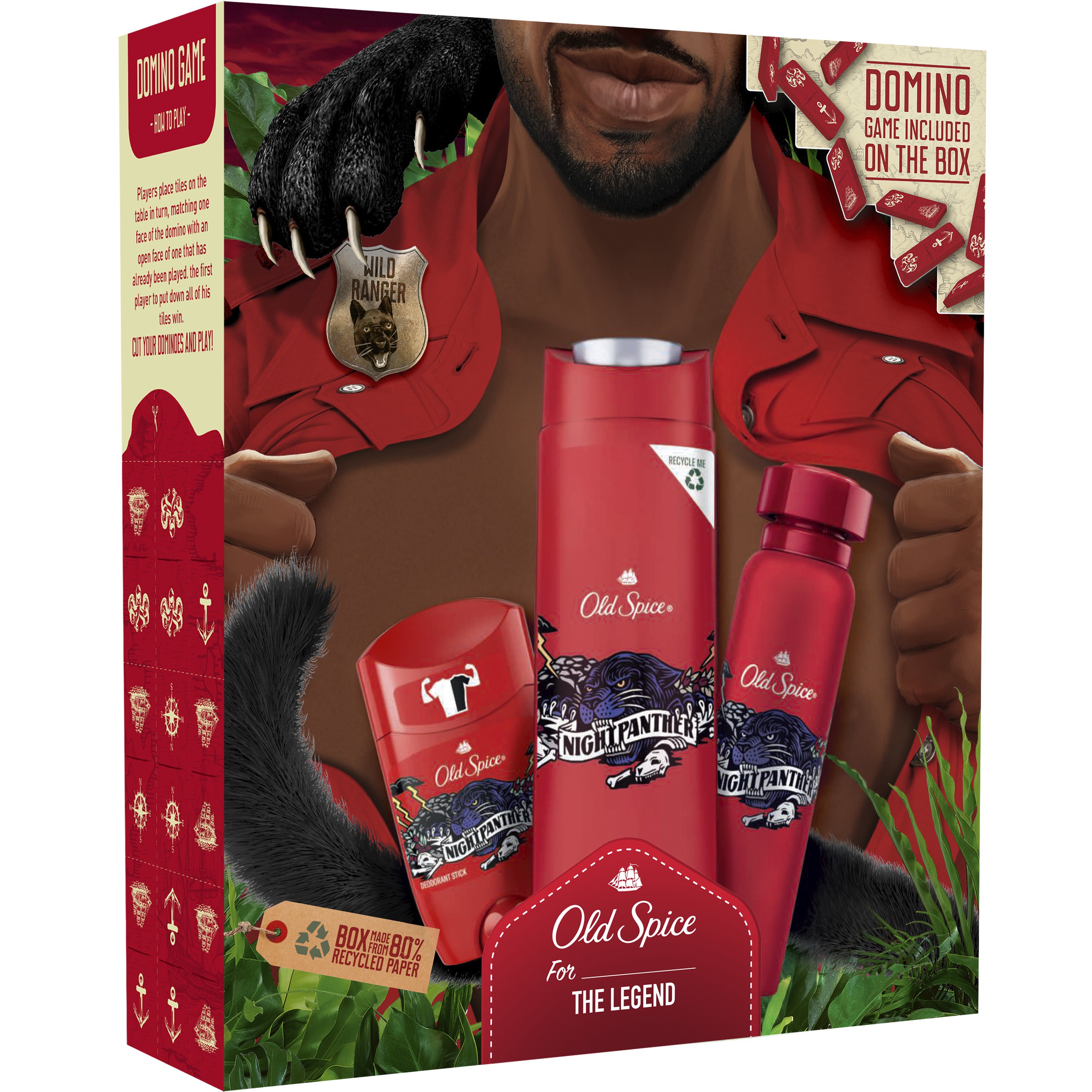 Old Spice Promo Set Night Panther Deodorant Stick 50ml, Shower Gel & Shampoo 400ml, Deodorant Spray 150ml & Παιχνίδι Domino