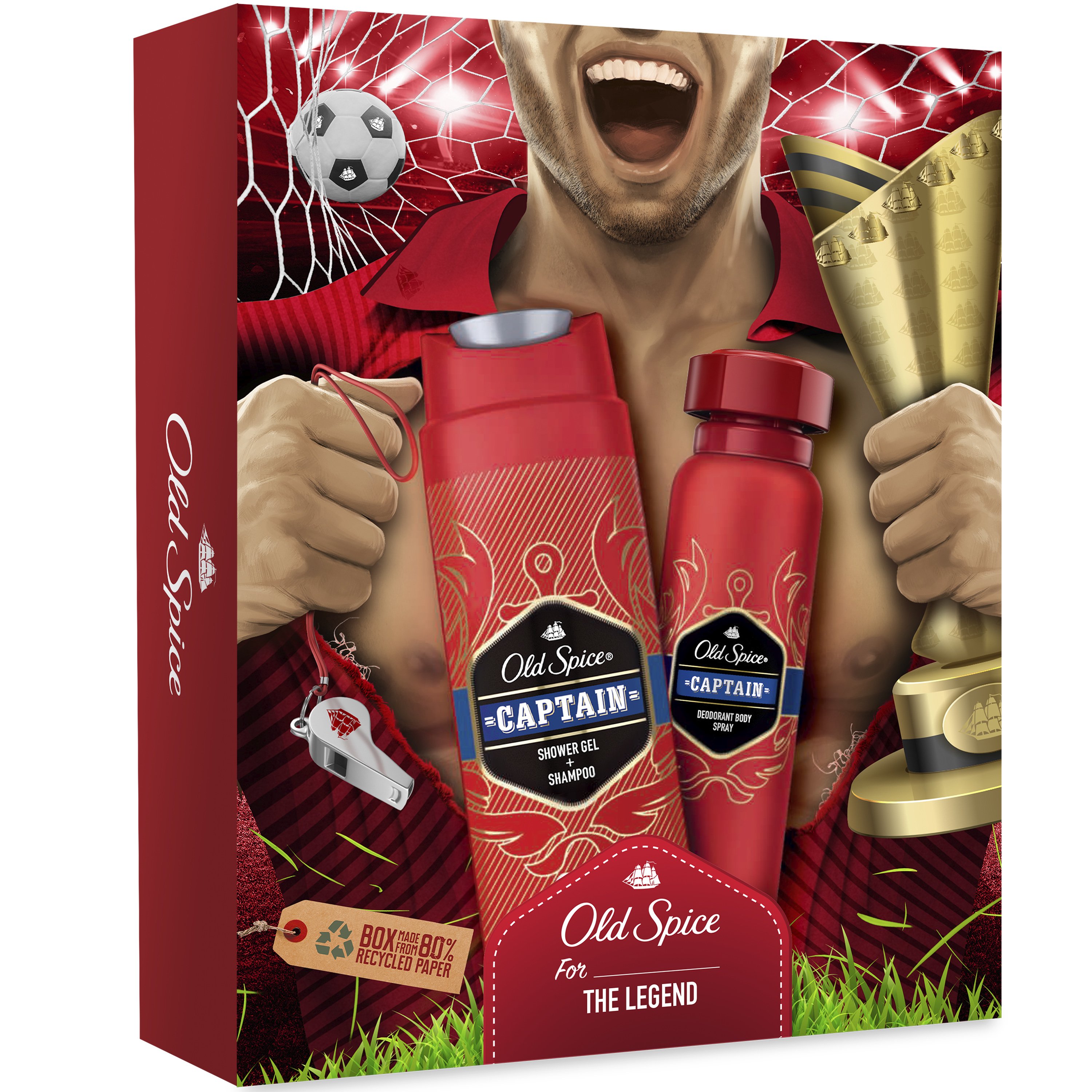 Old Spice Promo Set Captain Deodorant Αποσμητικό Spray Σώματος για Άνδρες 150ml & Shampoo – Shower Gel Ανδρικό Αφρόλουτρο, Σαμπουάν 250ml