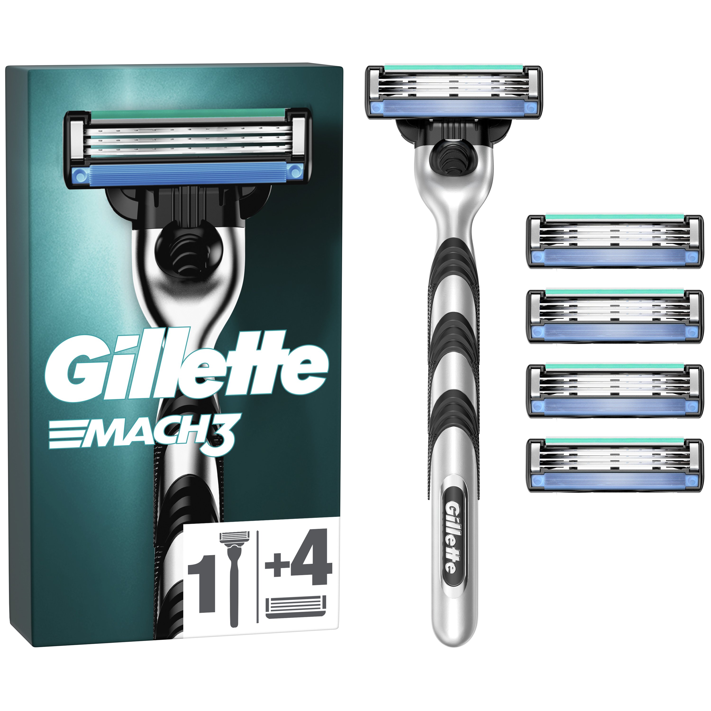 Gillette Promo Mach3 Male Premium BladeRazor System Ανταλλακτικές Κεφαλές Ξυρίσματος 5 Τεμάχια & Δώρο Λαβή 1 Τεμάχιο