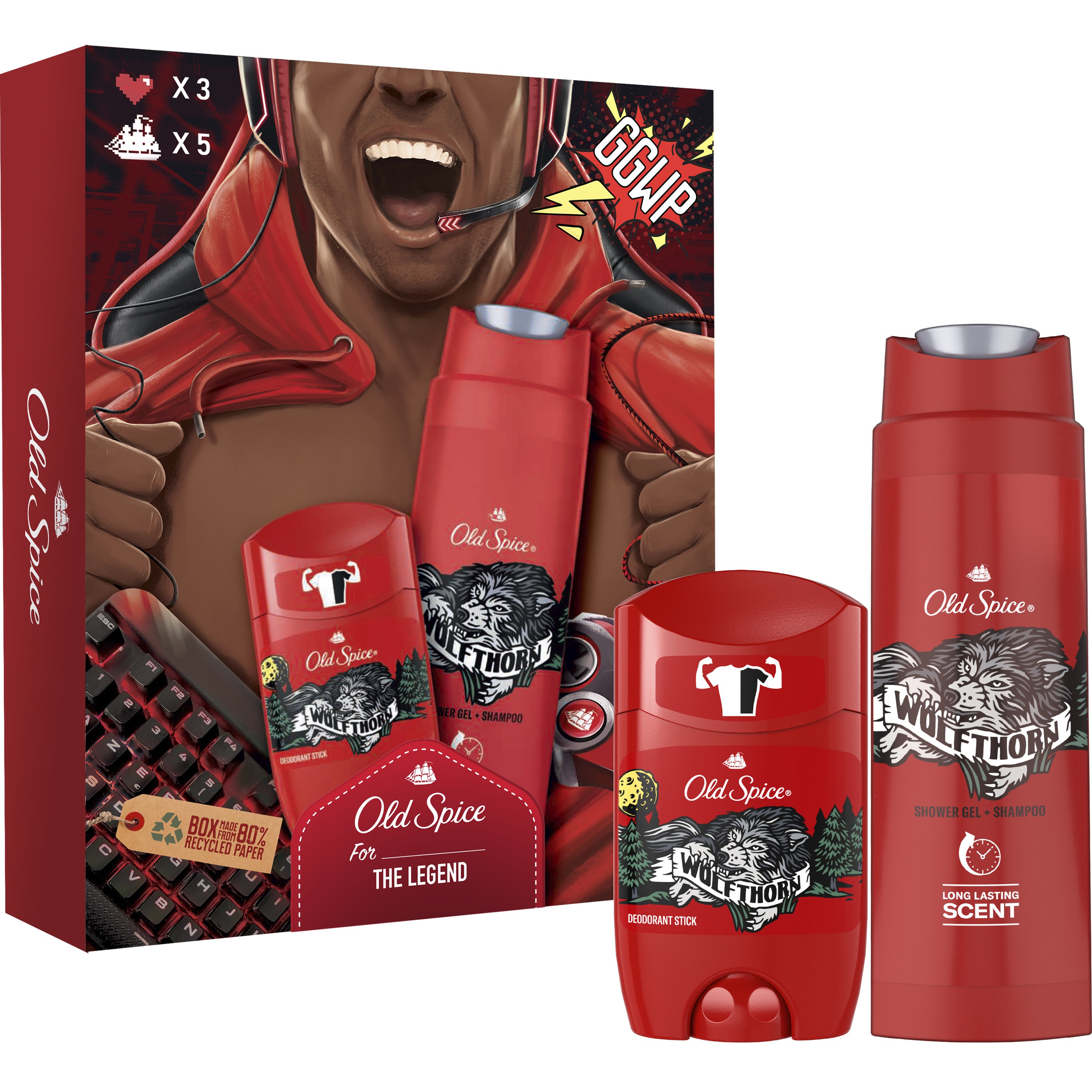 Old Spice Promo Set Wolfthorn Deodorant Stick Αποσμητικό για Άνδρες 50ml & Shampoo – Shower Gel Ανδρικό Αφρόλουτρο, Σαμπουάν 250ml