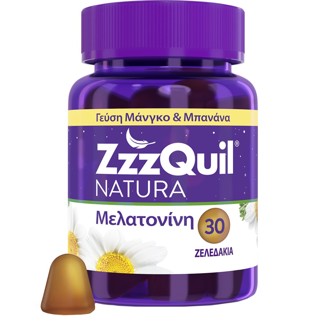 ZzzQuil ZzzQuil Natura Melatonin Συμπλήρωμα Διατροφής με Μελατονίνη σε Ζελεδάκι για Γρηγορότερο Ύπνο με Γεύση Μπανάνα & Μάνγκο 30 Softgels - Banana & Mango
