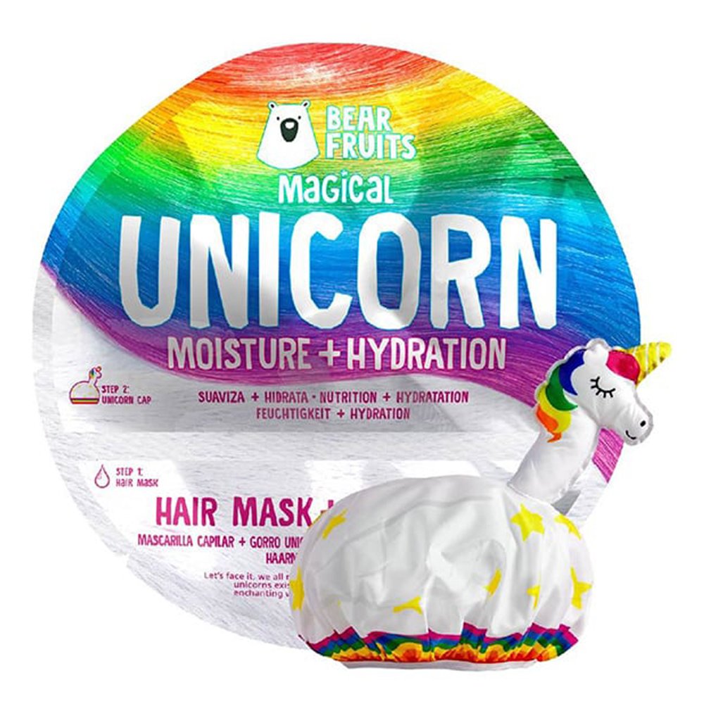 Bear Fruits Magical Unicorn Moisture & Hydration Hair Mask Μάσκα Μαλλιών για Ενίσχυση της Φυσικής Υγρασίας της Τρίχας 20ml & Σκουφάκι Εφαρμογής 1 Τεμάχιο