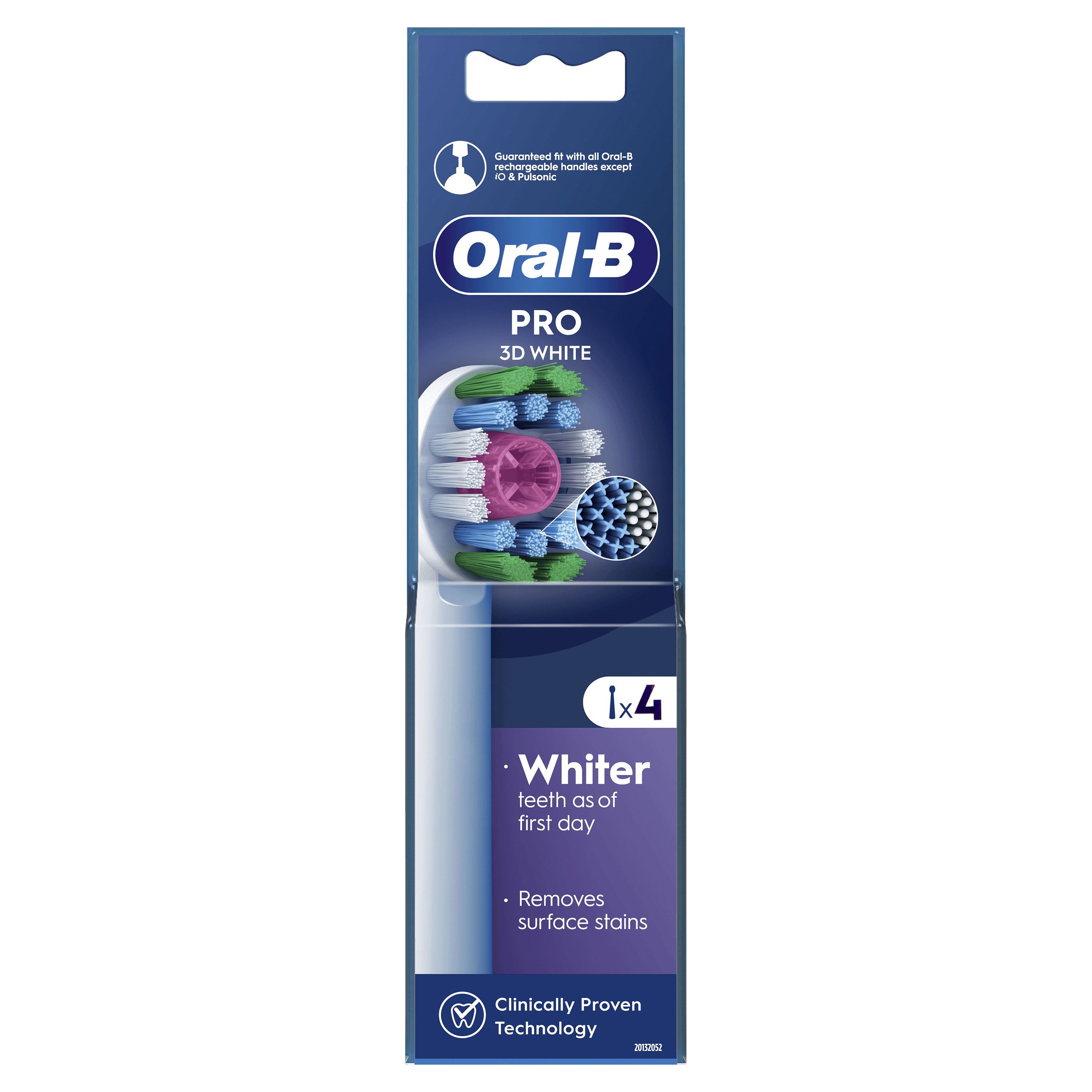 Oral-B Oral-B Pro 3D White Electric Toothbrush Heads Ανταλλακτικές Κεφαλές Ηλεκτρικής Οδοντόβουρτσας 4 Τεμάχια
