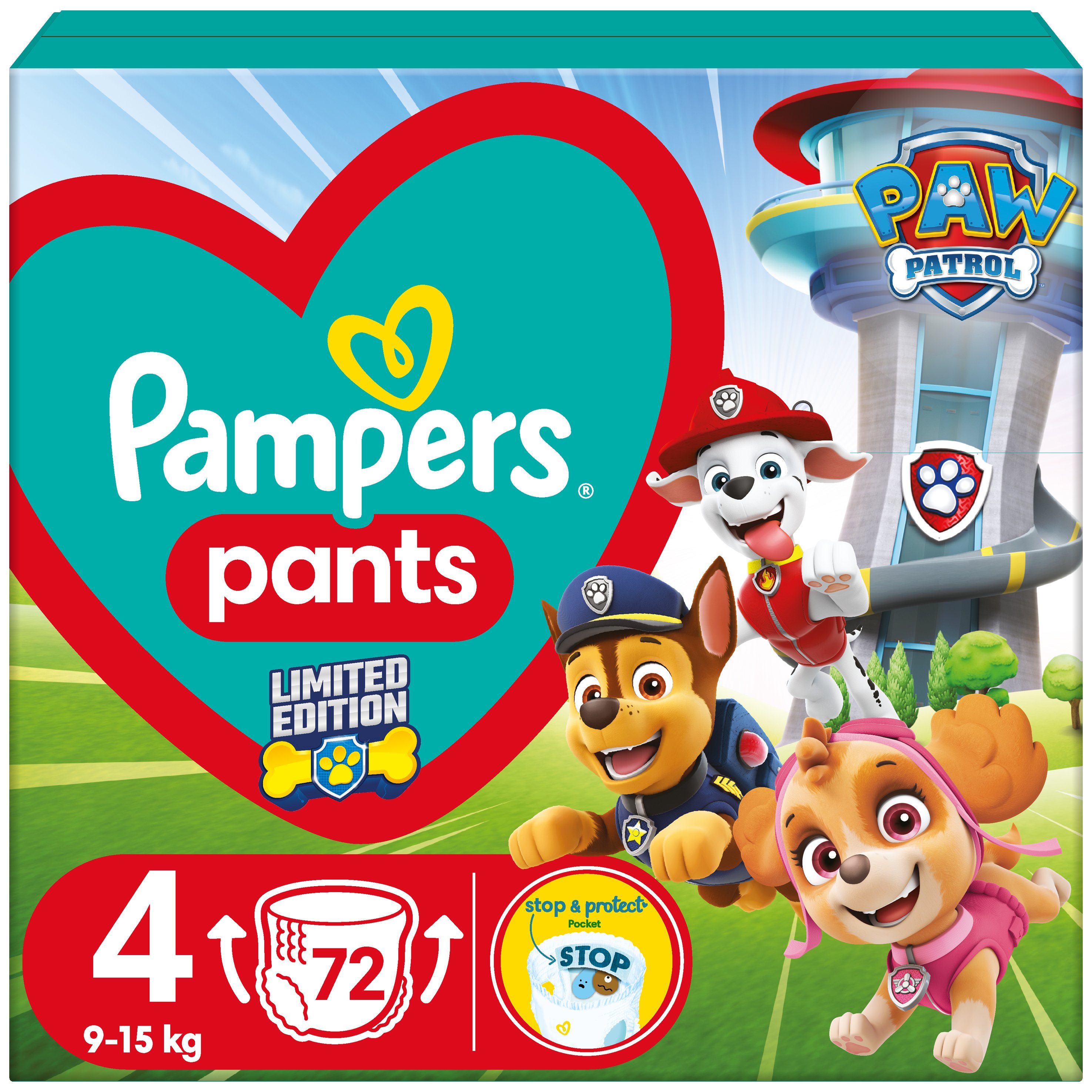 Pampers Pants Paw Patrol Limited Edition No4 (9-15kg) Πάνες Βρακάκι 72 πάνες