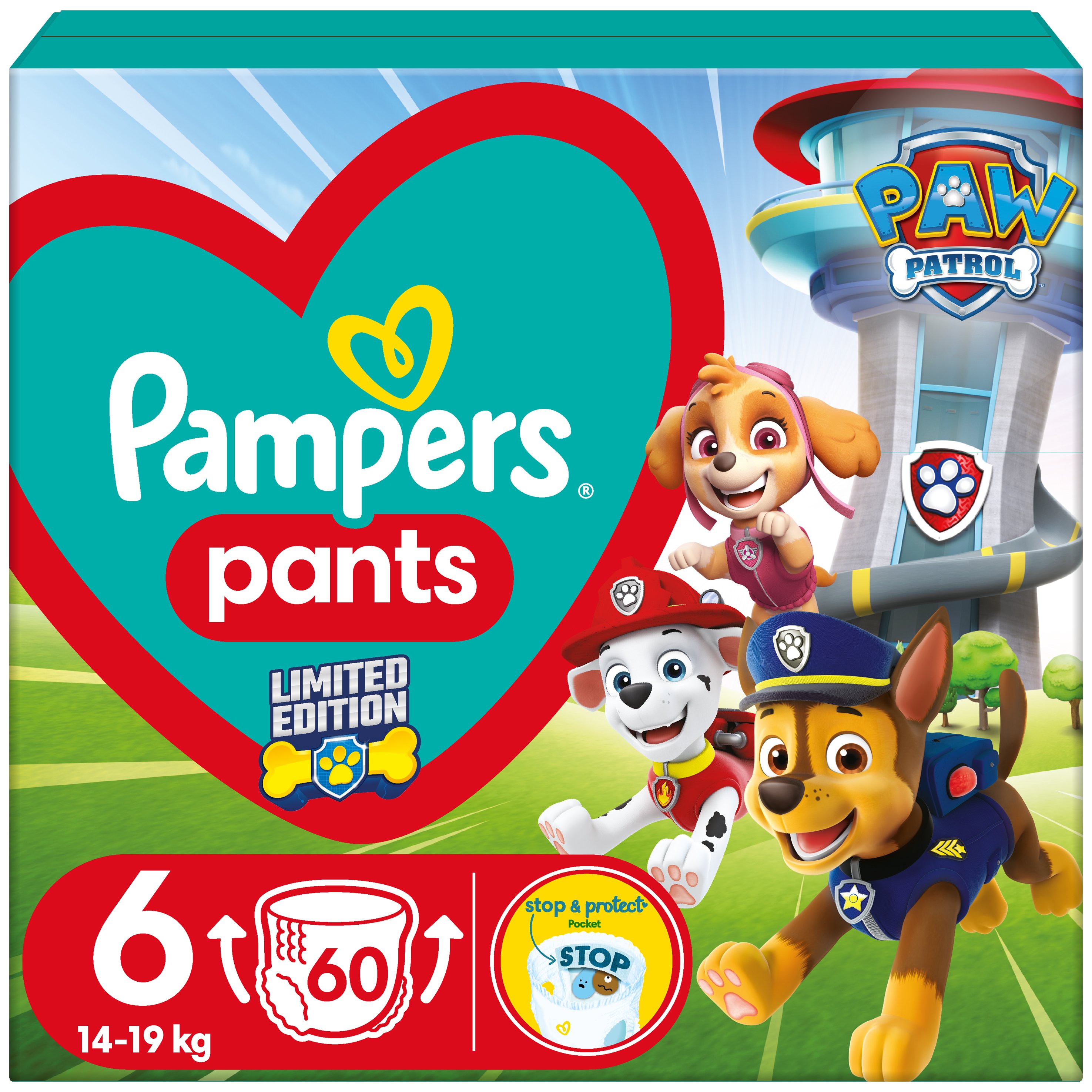 Pampers Pants Paw Patrol Limited Edition No6 (14-19kg) Πάνες Βρακάκι 60 πάνες