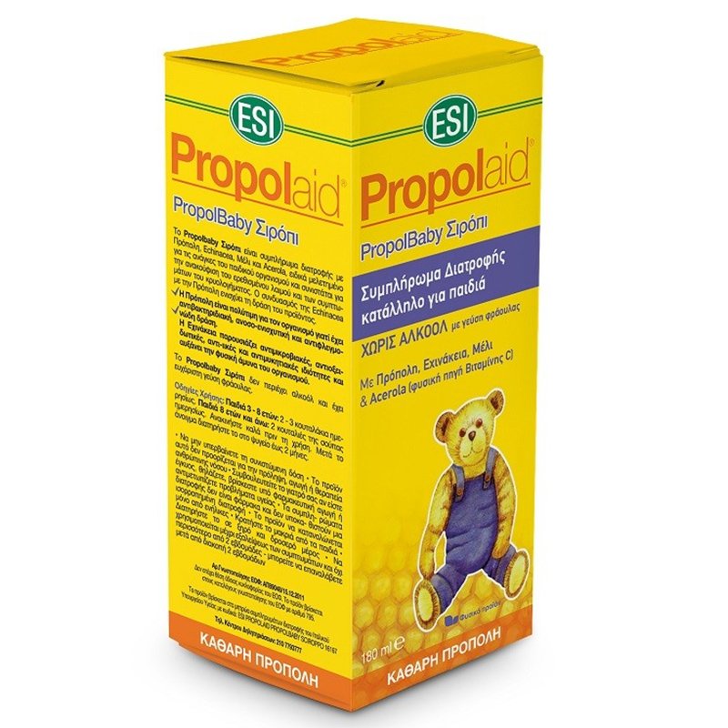 ESI Esi Propolaid PropolBaby Syrop Συμπλήρωμα Διατροφής Καθαρής Πρόπολης για Παιδιά 180ml 