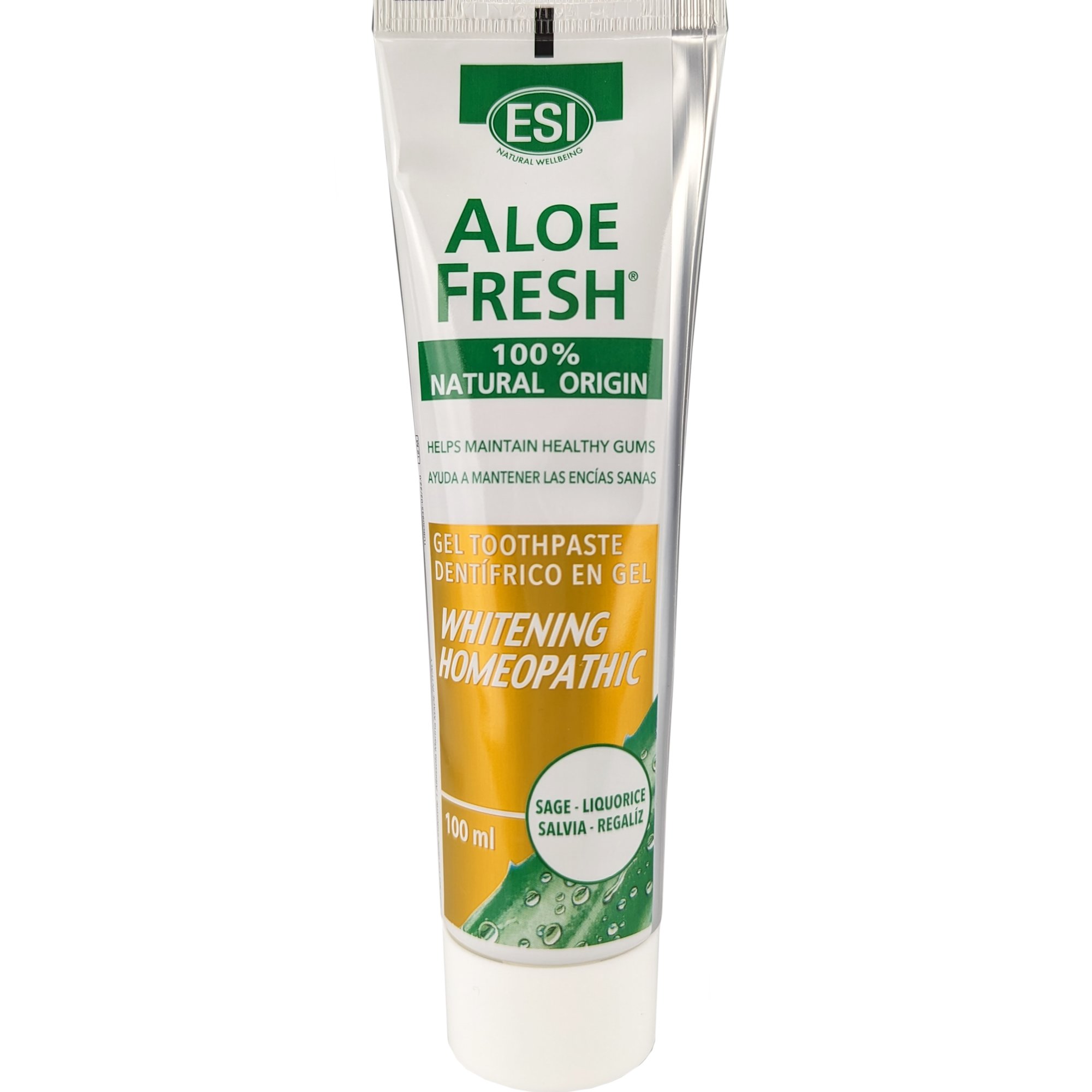 ESI Esi Aloe Fresh Whitening Toothpaste Οδοντόκρεμα με Εκχύλισμα Φυτών για Λευκά Δόντια Κατά της Τερηδόνας & Ουλίτιδας, Κατάλληλη για Ομοιοπαθητική 100ml