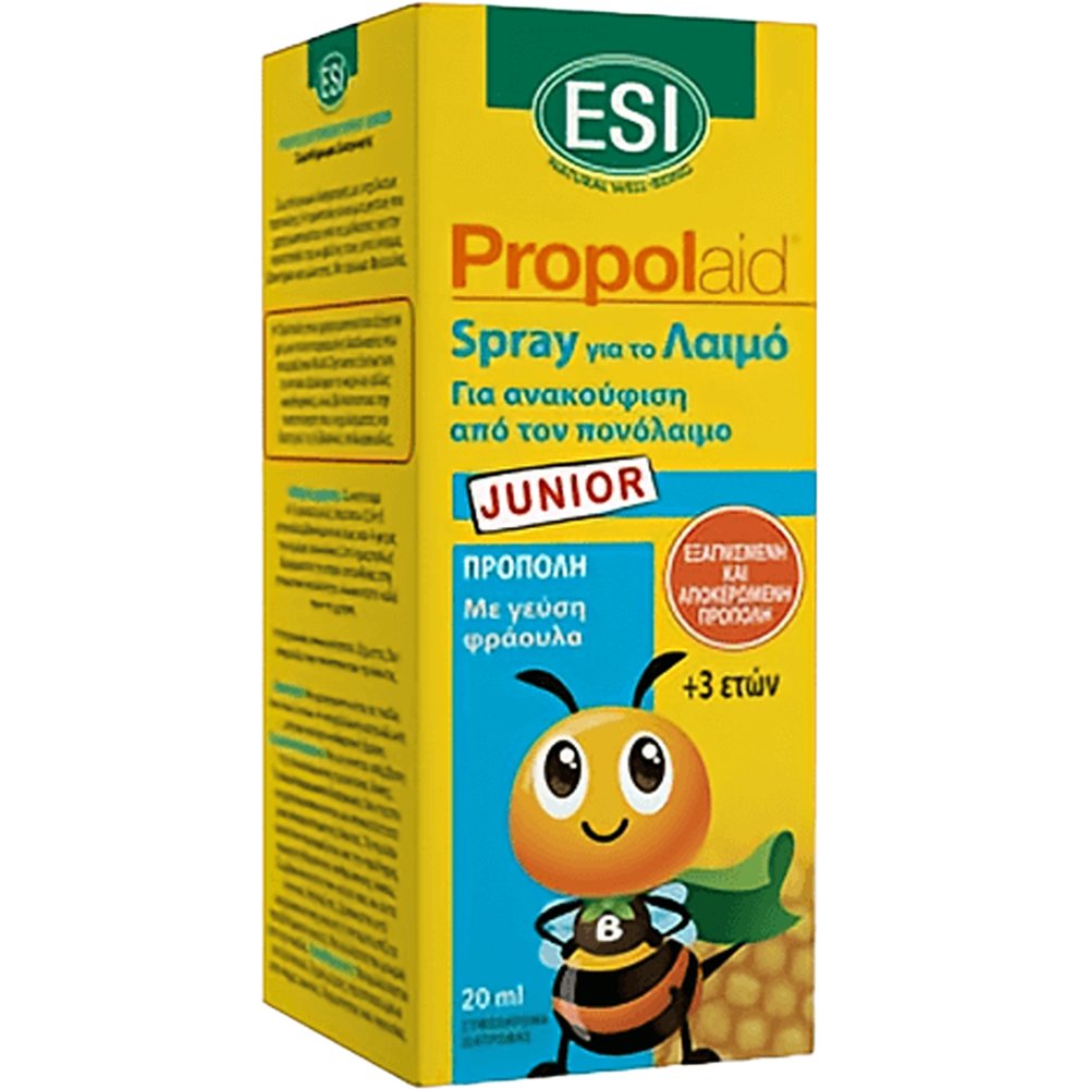 ESI Esi Propolaid Junior Throat Spray Συμπλήρωμα Διατροφής για Παιδιά με Εκχύλισμα Πρόπολης σε Σπρέι για Ανακούφιση από τον Πονόλαιμο & Ενίσχυση του Ανοσοποιητικού Συστήματος με Γεύση Φράουλας 20ml