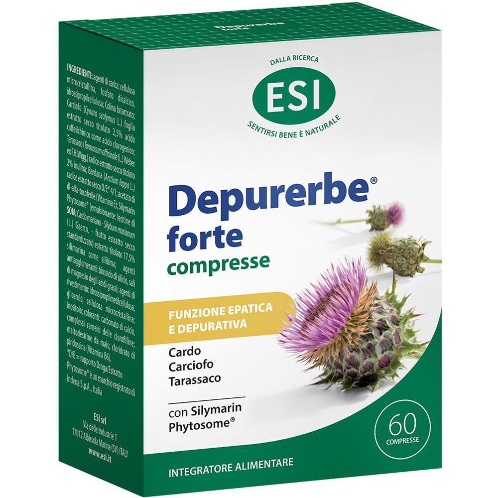 ESI Esi Depurerbe Forte Συμπλήρωμα Διατροφής Εκχυλίσματος Γαϊδουράγκαθου, Αγκινάρας, Πικραλίδας Κολτσίδας & Βιταμινών για Αποτοξίνωση του Ήπατος με Ισχυρή Αντιοξειδωτική Δράση 60tabs