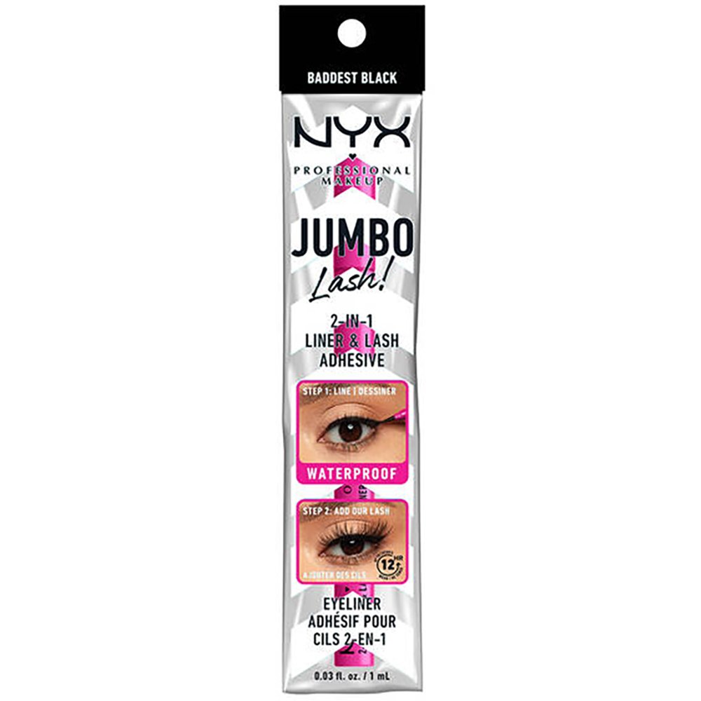 NYX Professional Makeup NYX Professional Makeup Jumbo Lash 2 in 1 Eye Liner & Lash Adhesive Αδιάβροχο 2 σε 1 Υγρό Μολύβι Ματιών & Βάση Στερέωσης Βλεφαρίδων 1ml - Baddest Black
