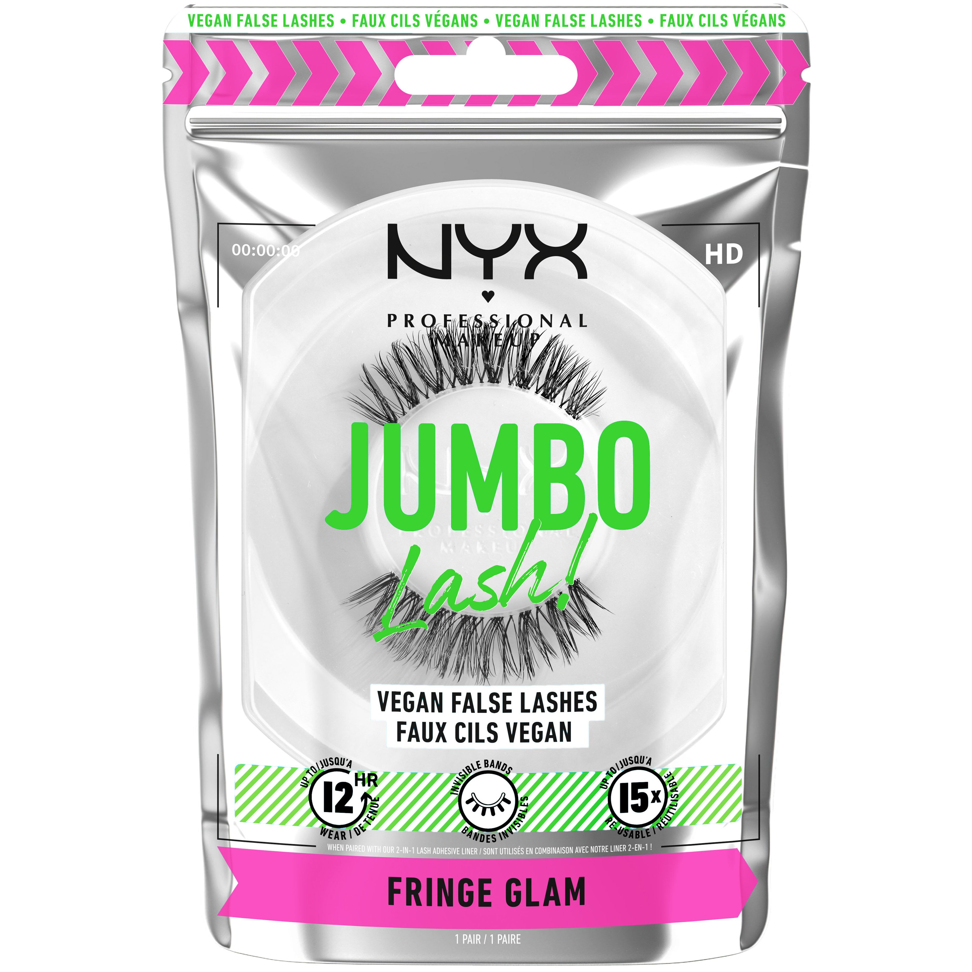 NYX Professional Makeup Jumbo Lash! Vegan False Lashes Ψεύτικες Βλεφαρίδες με Vegan Σύνθεση 1 Τεμάχιο – Fringe Glam
