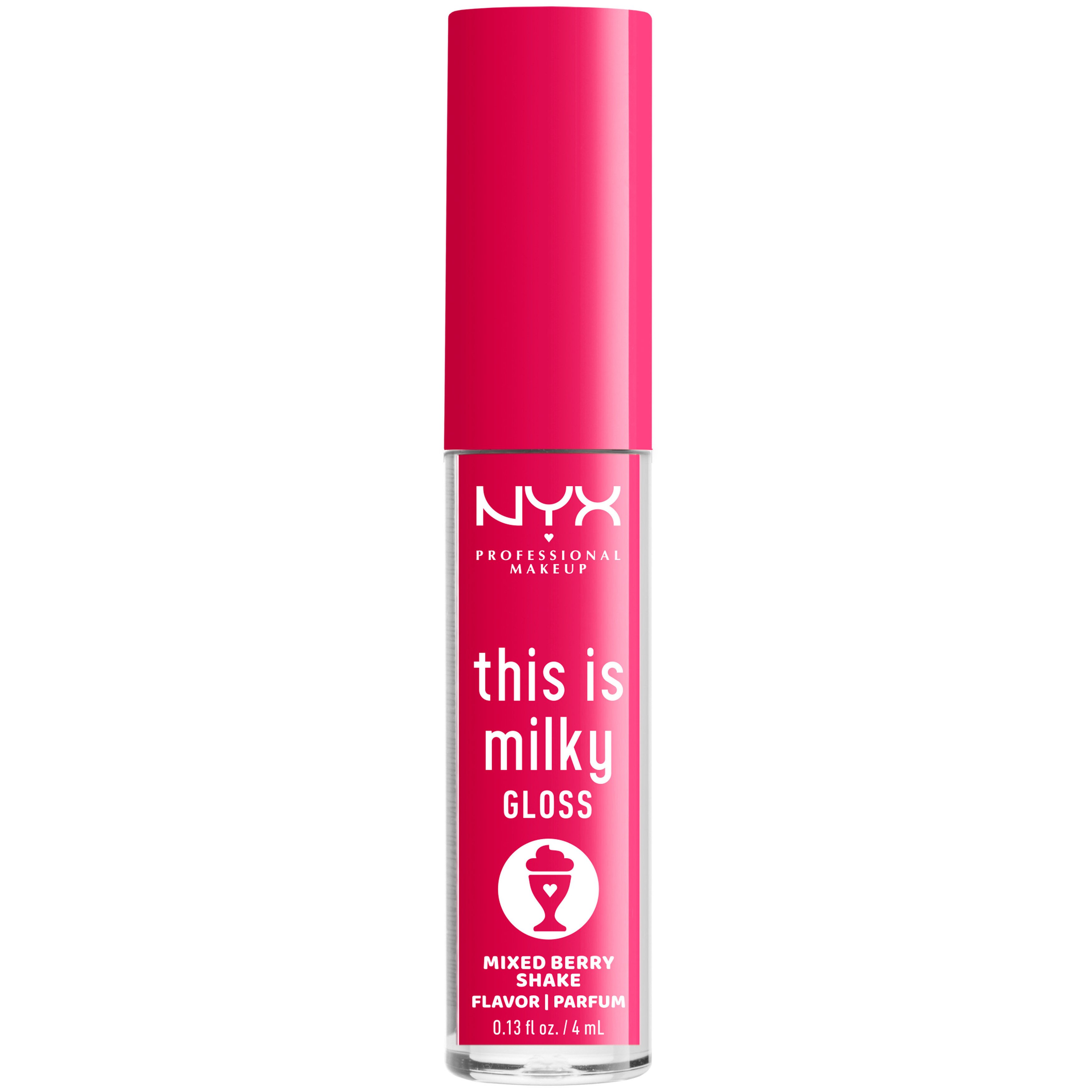 Nyx This Is Milky Lip Gloss Milkshake Flavor Lip Gloss με Κρεμώδη Υφή & Έντονη Λάμψη με Γεύση Milkshake 4ml – Mixed Berry Shake