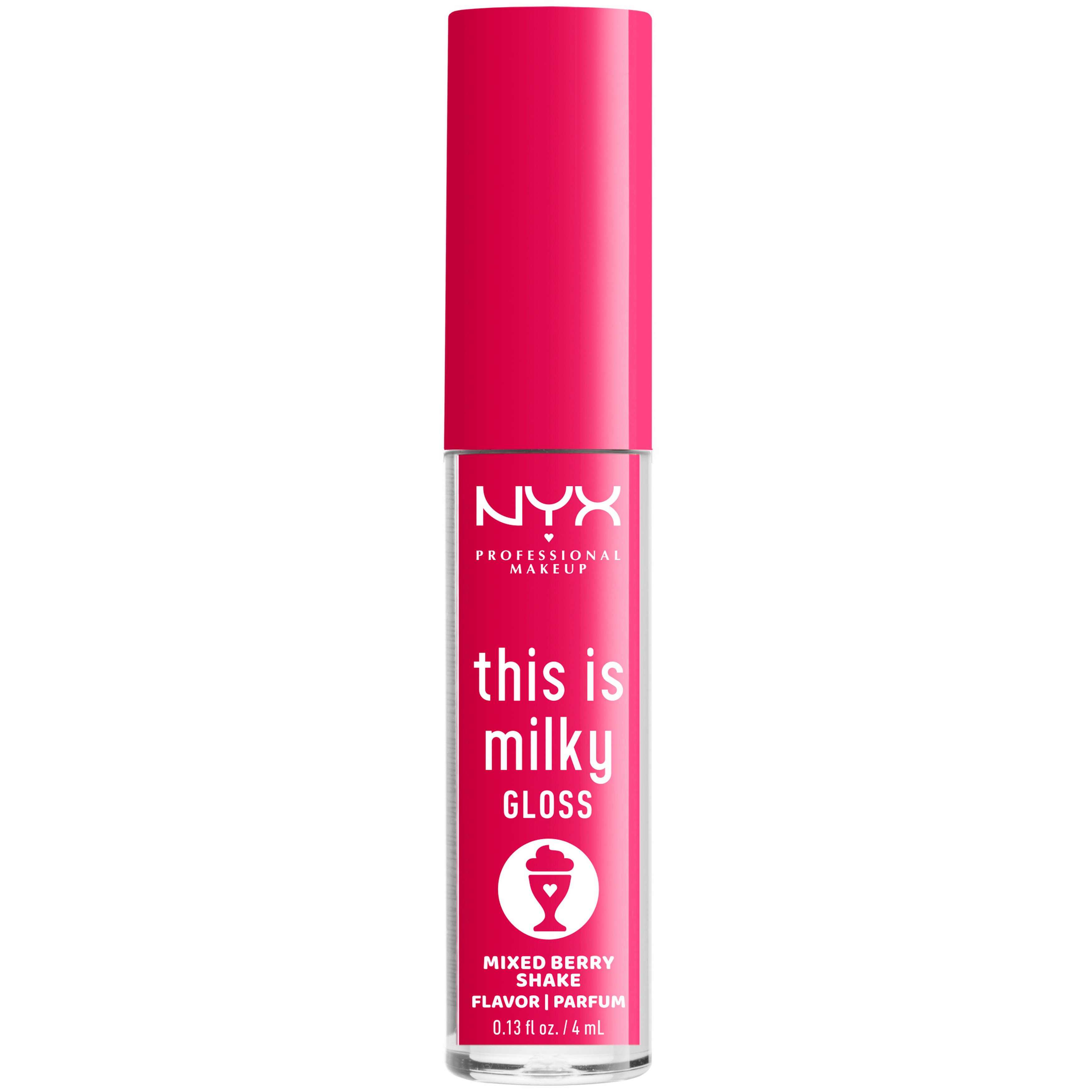 Nyx This Is Milky Lip Gloss Milkshake Flavor Lip Gloss με Κρεμώδη Υφή & Έντονη Λάμψη με Γεύση Milkshake 4ml – Mixed Berry Shake