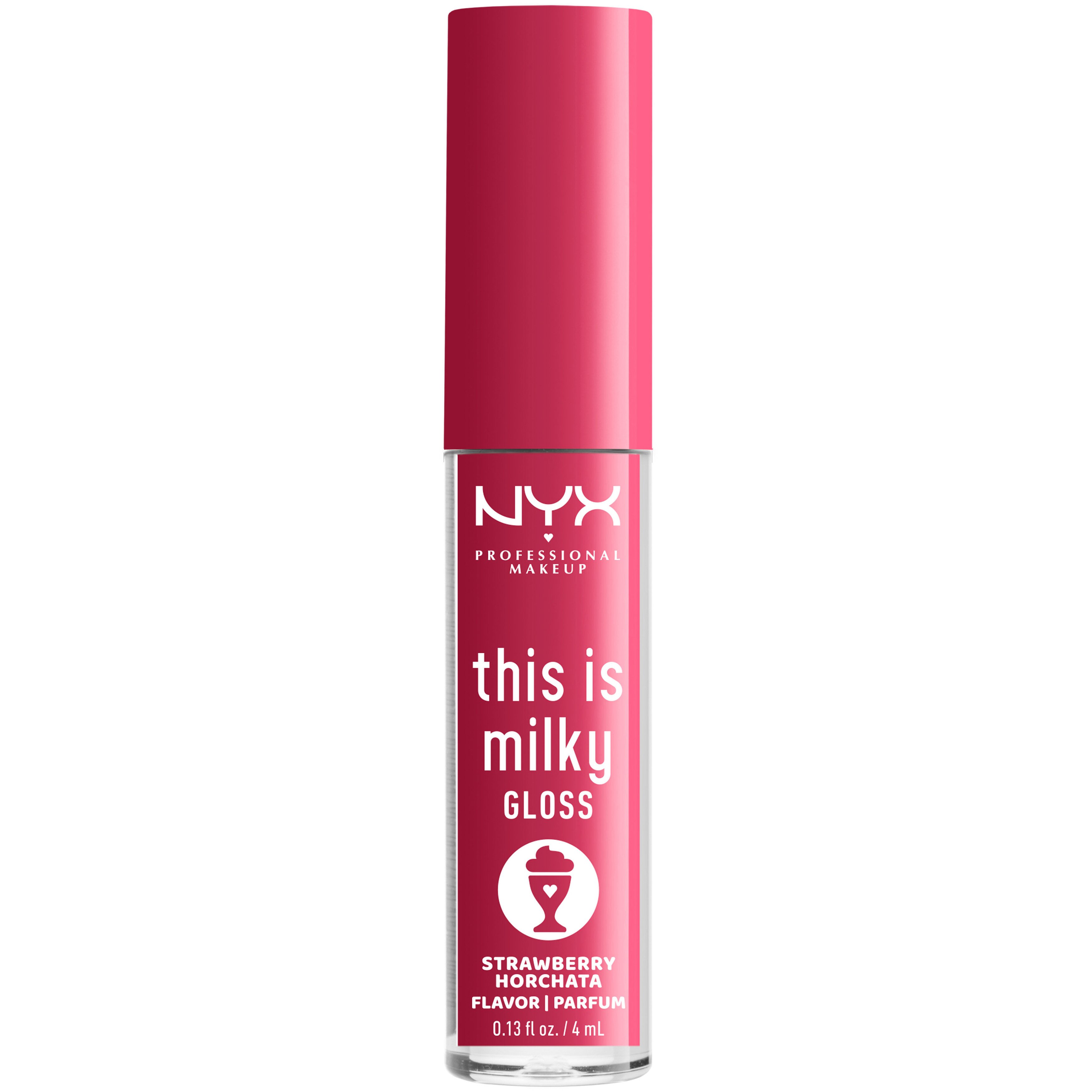 Nyx This Is Milky Lip Gloss Milkshake Flavor Lip Gloss με Κρεμώδη Υφή & Έντονη Λάμψη με Γεύση Milkshake 4ml – Strawberry Horchata