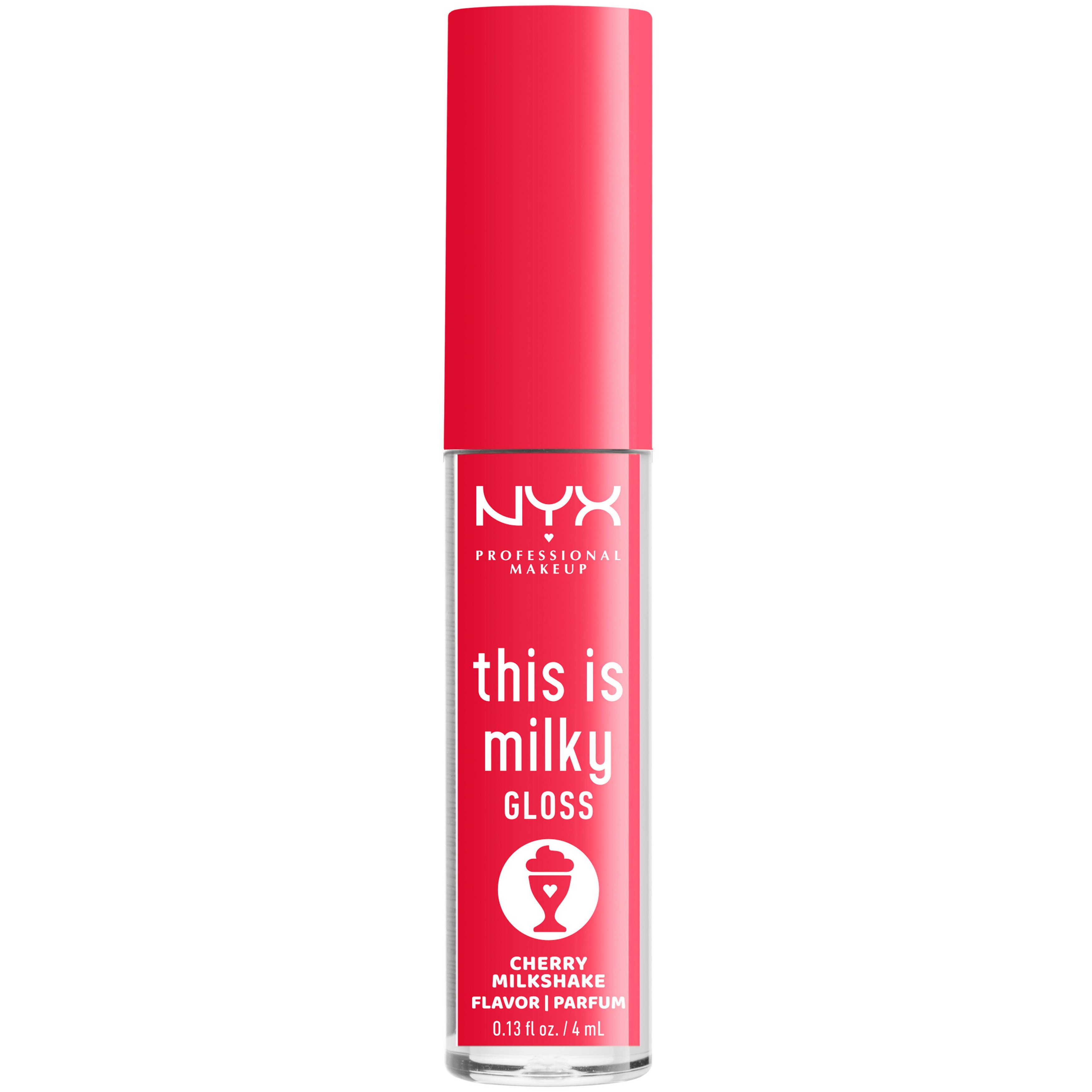 Nyx This Is Milky Lip Gloss Milkshake Flavor Lip Gloss με Κρεμώδη Υφή & Έντονη Λάμψη με Γεύση Milkshake 4ml – Cherry Milkshake