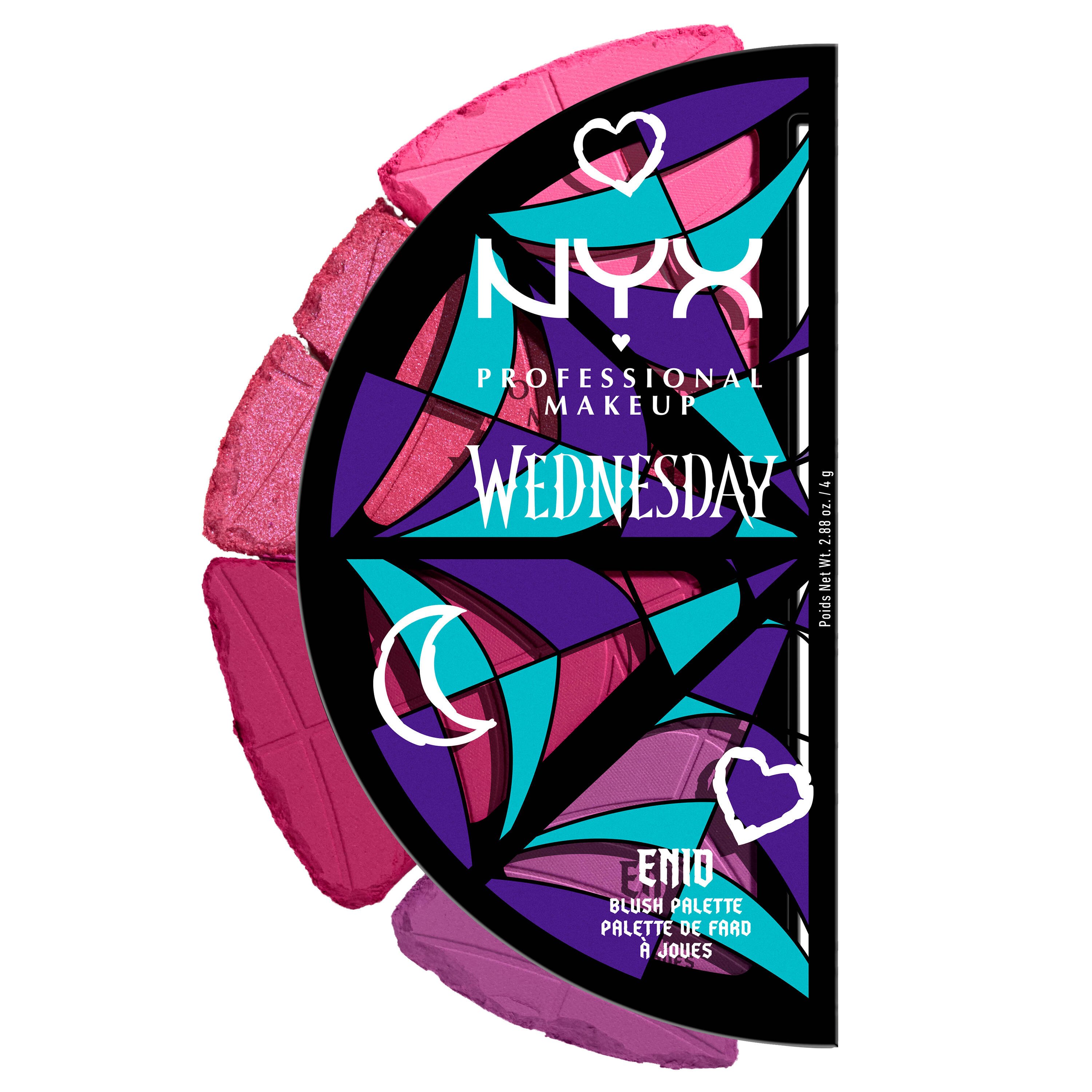 NYX Professional Makeup Nyx Professional Makeup Wednesday Stained Glass Blush Palette Παλέτα Ρουζ με 4 Αποχρώσεις Εμπνευσμένη από την Wedensday 4 x 2.88g