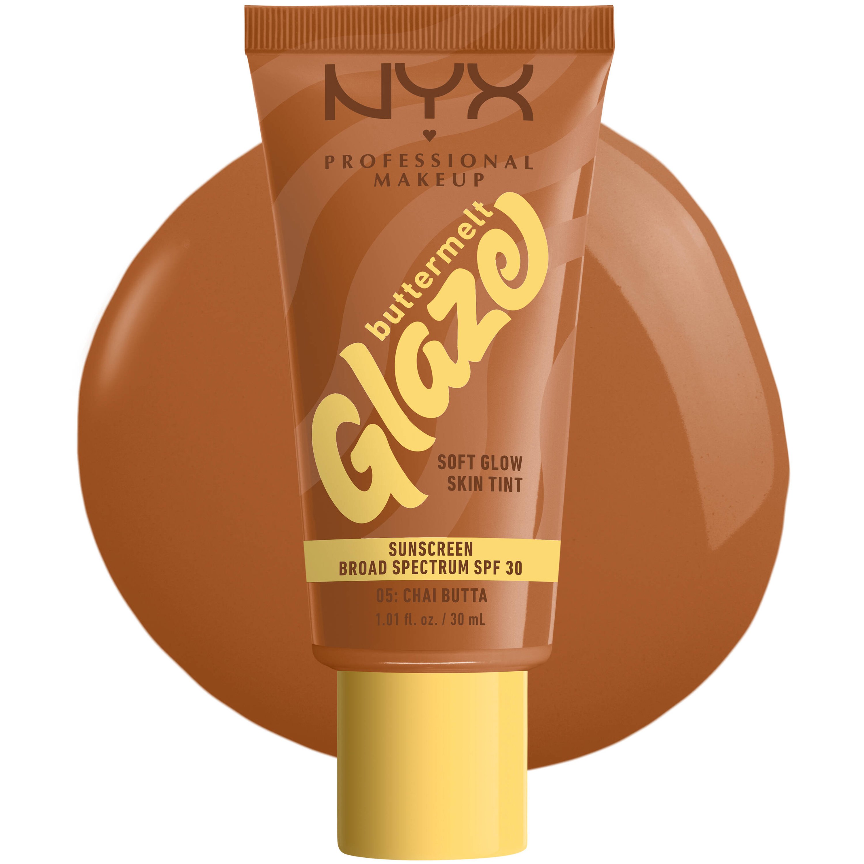 NYX Professional Makeup Nyx Professional Makeup Buttermelt Glaze Soft Glow Skin Tint Spf30 Makeup που Προσφέρει Λάμψη Υψηλής Προστασίας 30ml - 05 Chai Butta