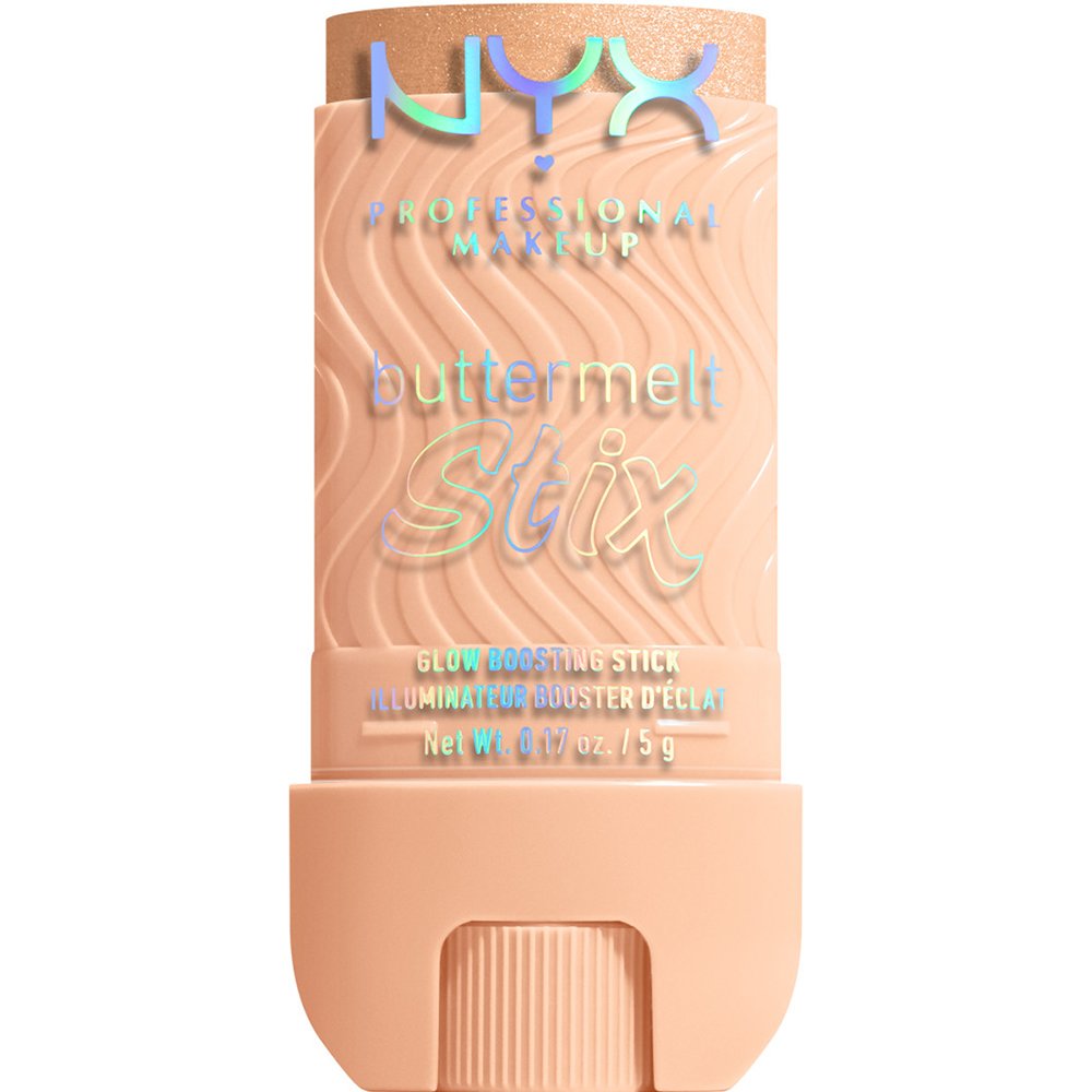 Nyx Professional Makeup Buttermelt Stix Glow Boosting Highlighter Πολυχρηστικό Ενυδατικό Highlighter σε Μορφή Στικ με Glitter για Λάμψη & Βουτυρένια Βελούδινη Υφή, 5g - 06 A Whole Melt