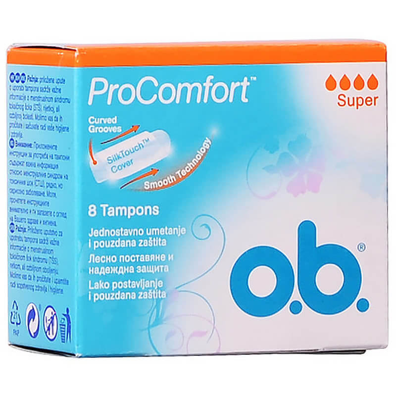 O.b. ProComfort Super Ταμπόν για Ημέρες με Μέτρια Έως Μεγάλη Ροή 8 Τεμάχια