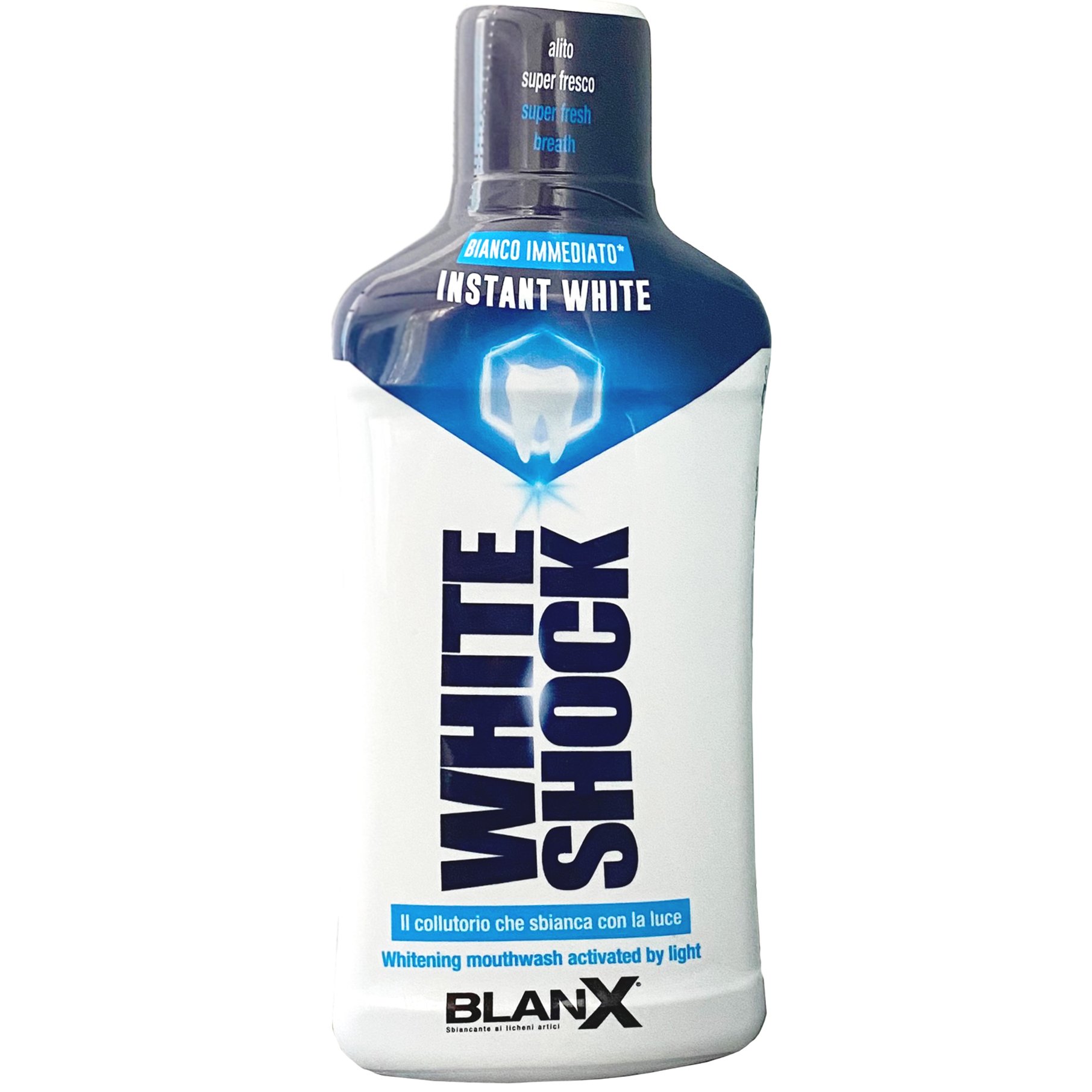 BlanX White Shock Mouthwash Λευκαντικό Στοματικό Διάλυμα που Ενεργοποιείται από το Φως με Γεύση Δροσερής Μέντας 500ml