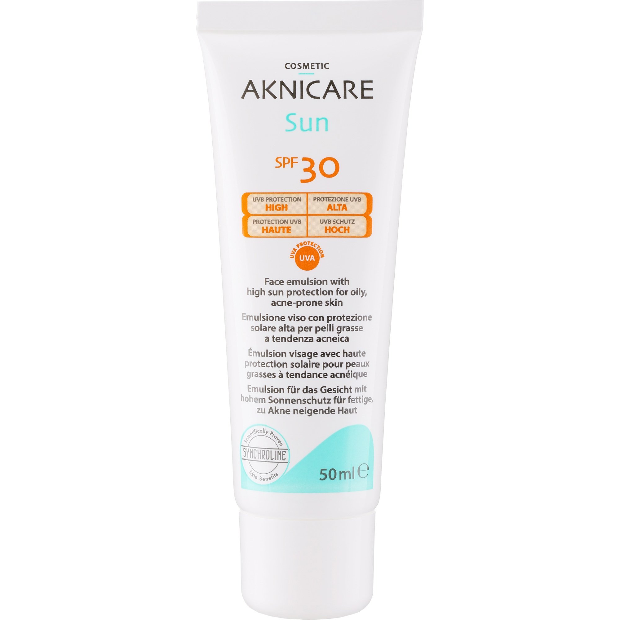 Synchroline Synchroline Aknicare Sun Face Cream Spf30 Ενυδατική Αντηλιακή Κρέμα Προσώπου Υψηλής Προστασίας για Λιπαρό Δέρμα & Δέρμα με Ακμή 50ml