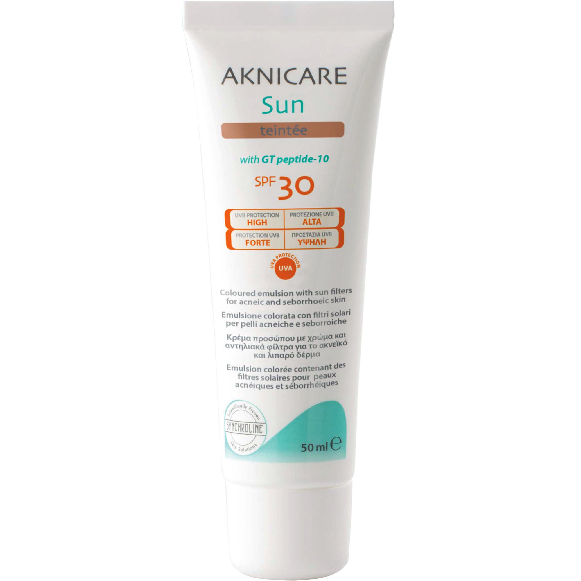 Synchroline Synchroline Aknicare Sun Tinted Face Cream Spf30 Αντηλιακή Κρέμα Προσώπου Υψηλής Προστασίας με Χρώμα 50ml