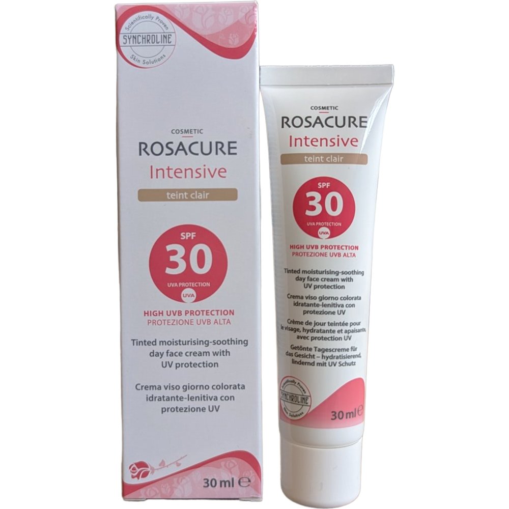 Synchroline Synchroline Rosacure Intensive Cream Teint Clair Spf30, 30ml,Αντηλιακή Κρέμα Προσώπου Υψηλής Προστασίας με Χρώμα για Ευαίσθητες Επιδερμίδες με Τάση Ερυθρότητας