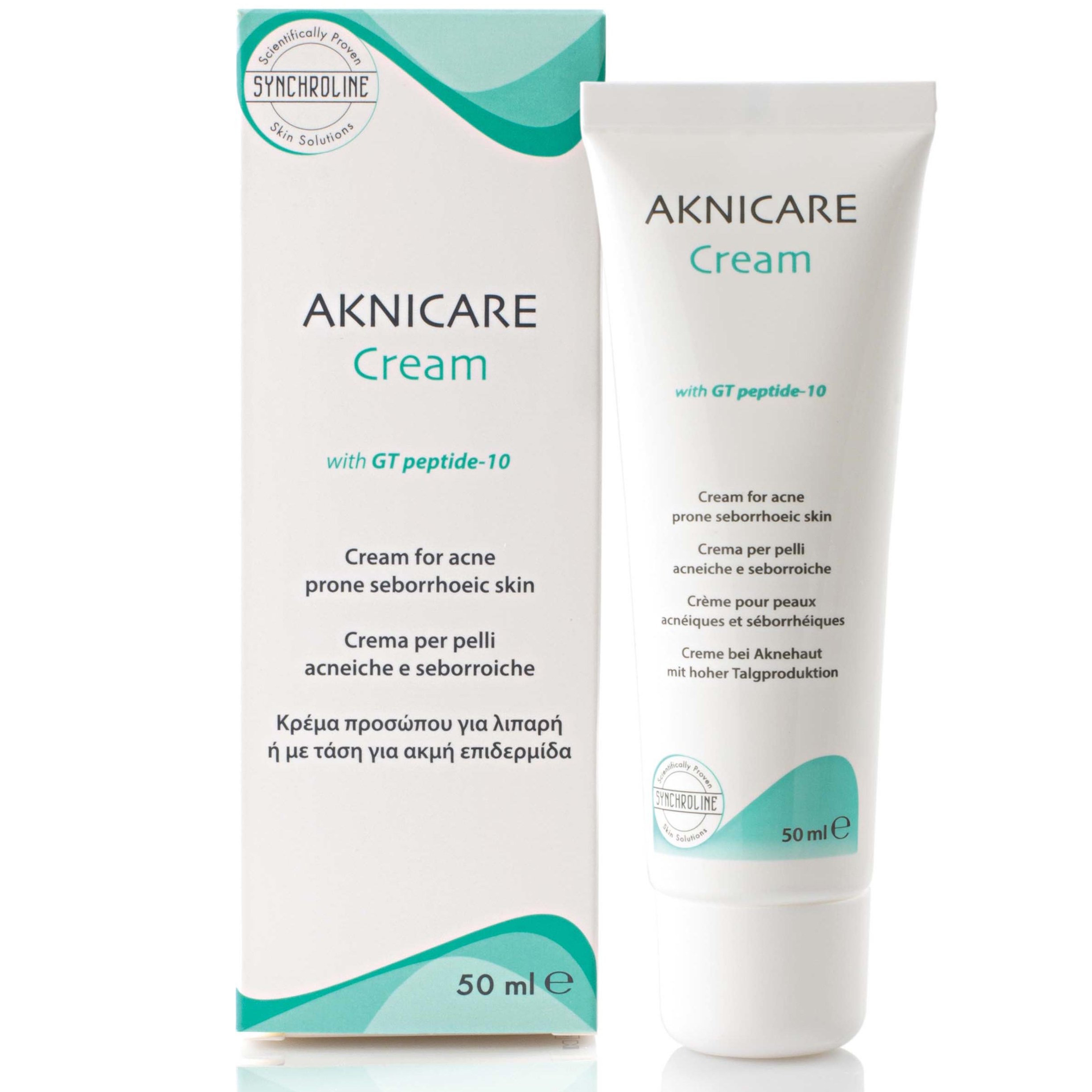 Synchroline Aknicare Cream w/ GT peptide 10% Κρέμα Προσώπου για Λιπαρή ή με Τάση για Ακμή Επιδερμίδα 50ml