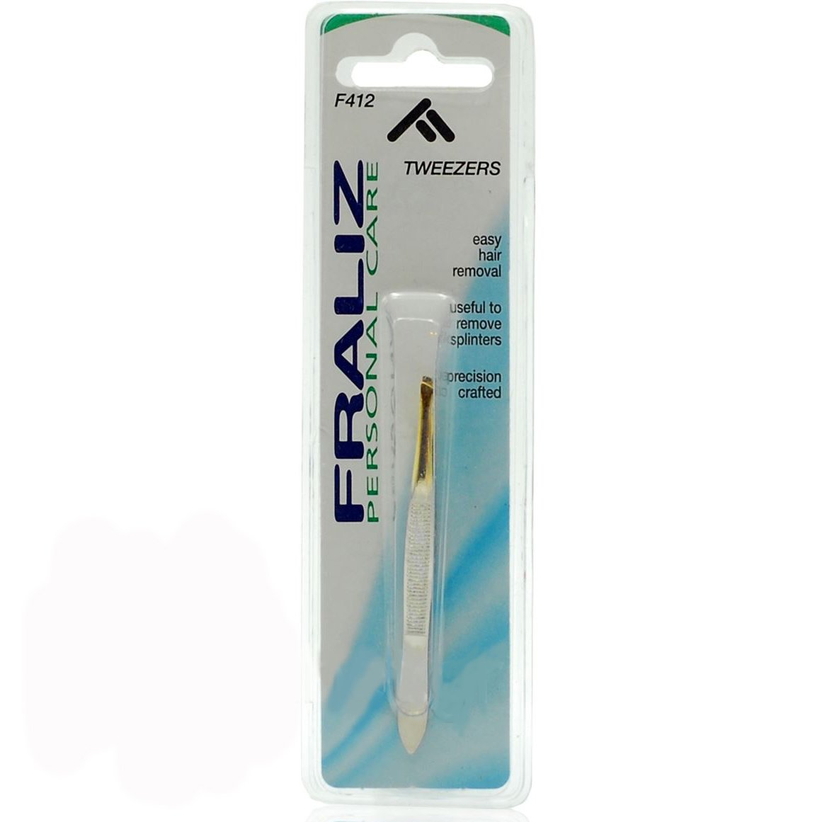 Fraliz F412 Tweezers Τσιμπιδάκι Φρυδιών με Λοξή Μύτη Χρυσή 1 Τεμάχιο
